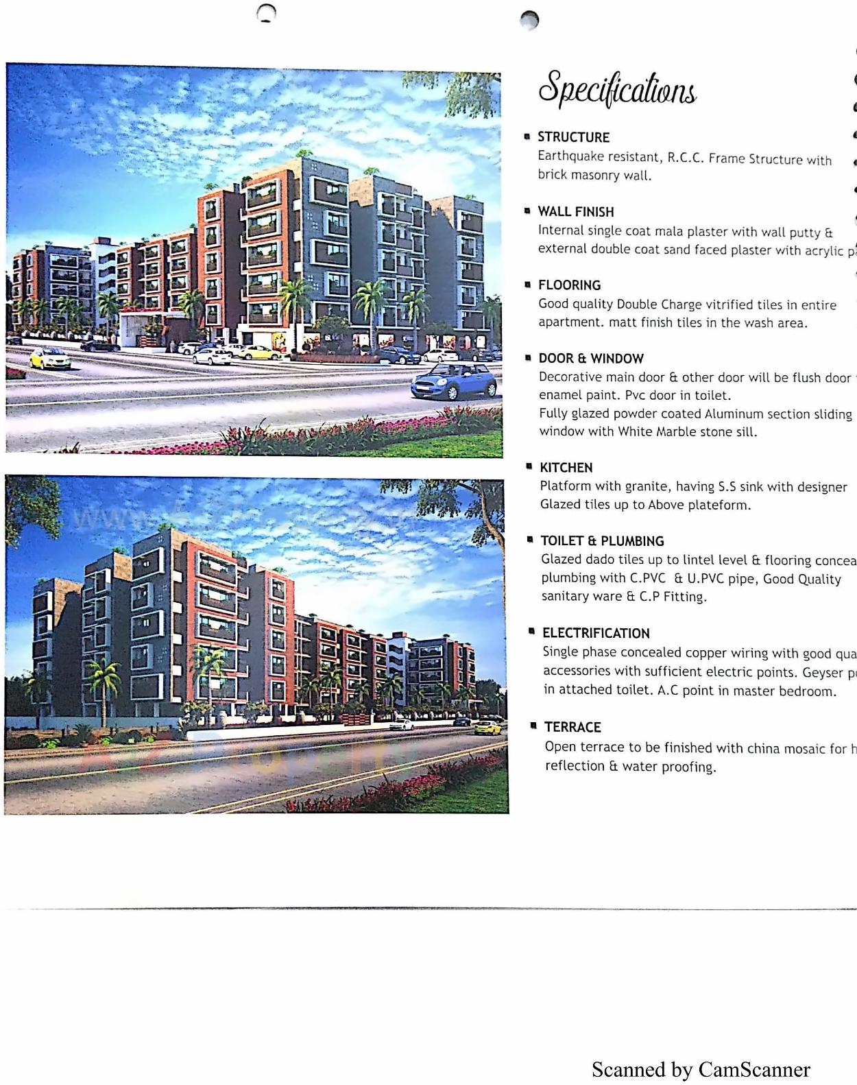 3D Elevation of real estate project Jeet Residency 3bhk located at Palaj, Gandhinagar, Gujarat