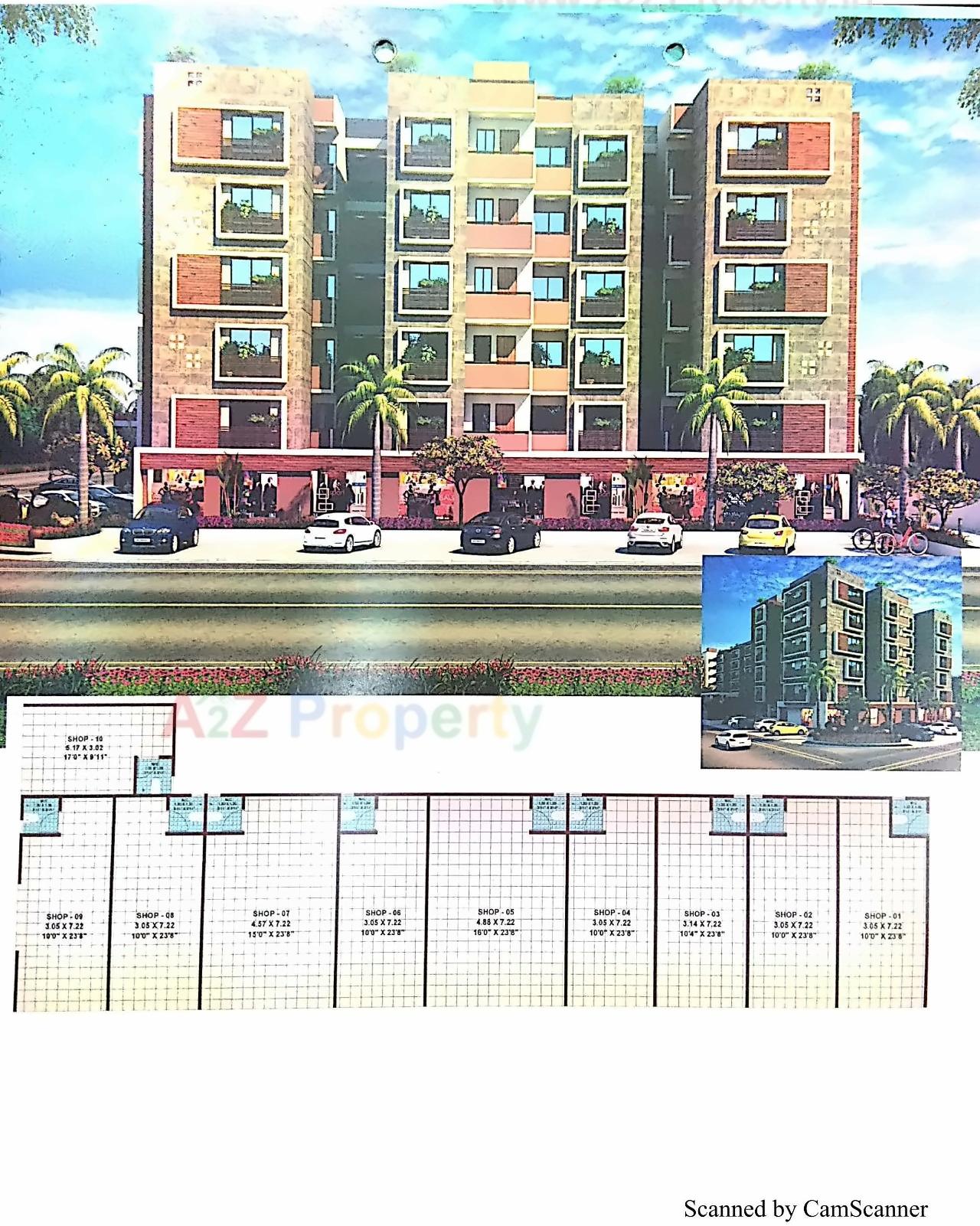 Layout of real estate project Jeet Residency 3bhk located at Palaj, Gandhinagar, Gujarat