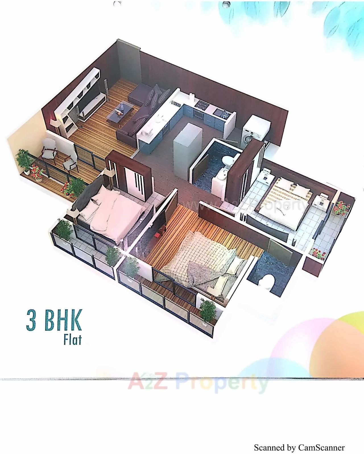 Layout of real estate project Jeet Residency 3bhk located at Palaj, Gandhinagar, Gujarat