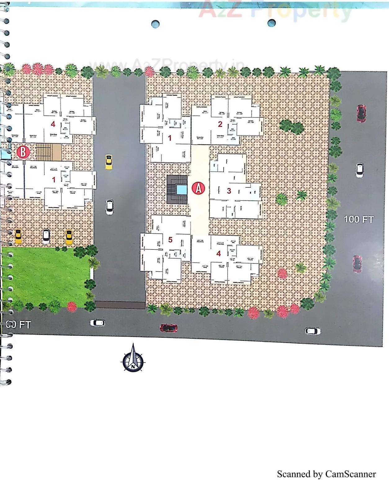 Layout of real estate project Jeet Residency 3bhk located at Palaj, Gandhinagar, Gujarat