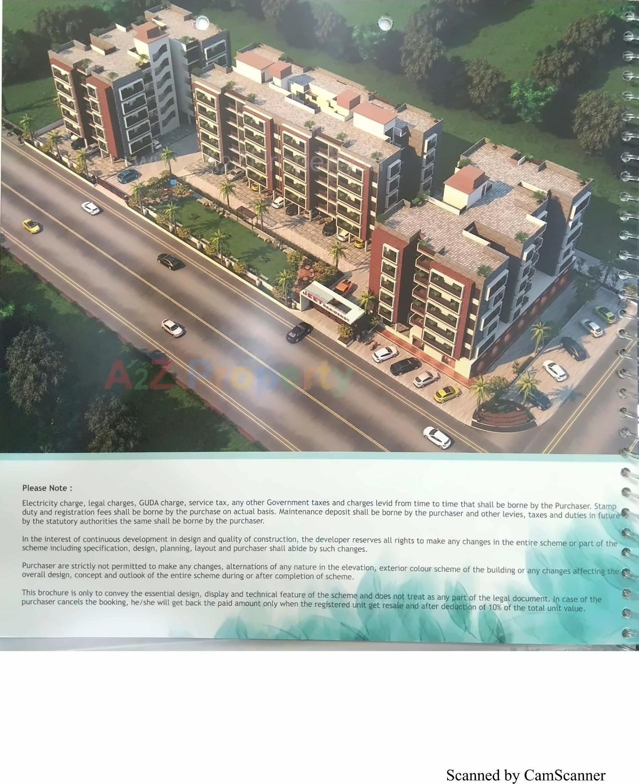 3D Elevation of real estate project Jeet Residency 3bhk located at Palaj, Gandhinagar, Gujarat