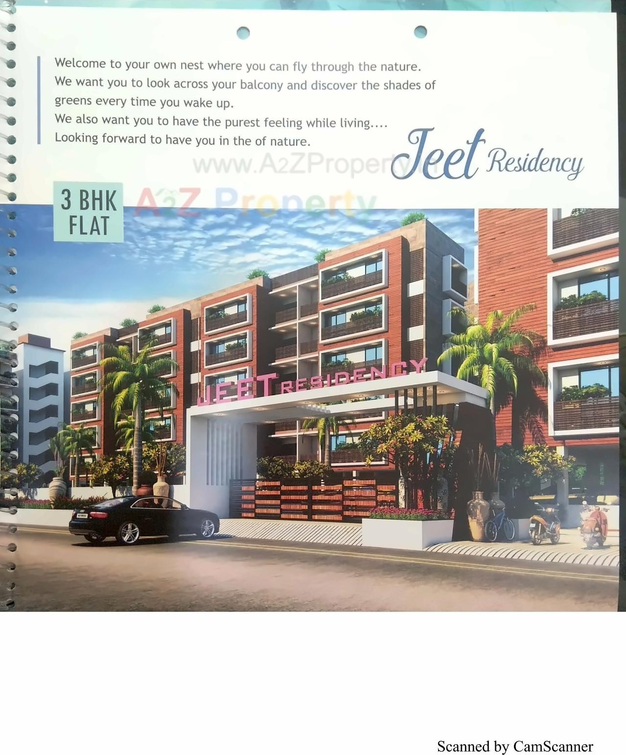 3D Elevation of real estate project Jeet Residency 3bhk located at Palaj, Gandhinagar, Gujarat