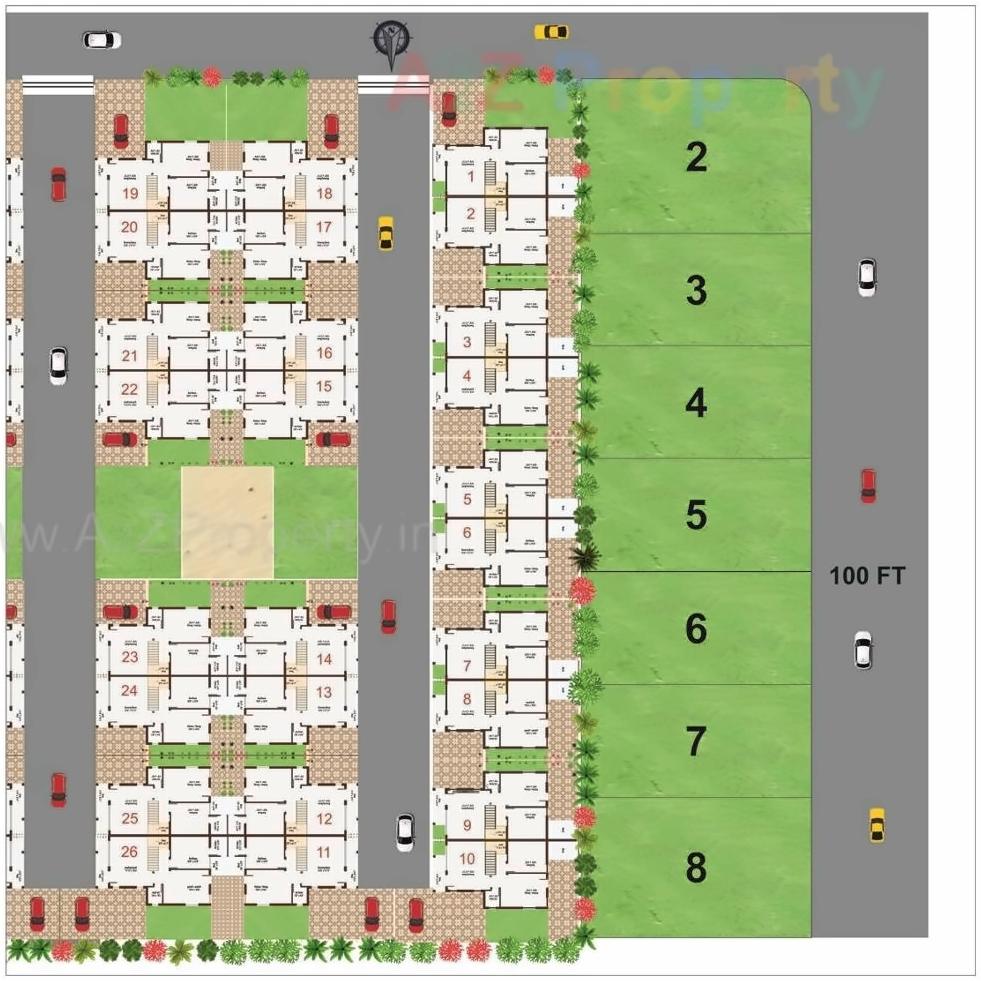 Layout of real estate project Jeet Residency located at Palaj, Gandhinagar, Gujarat
