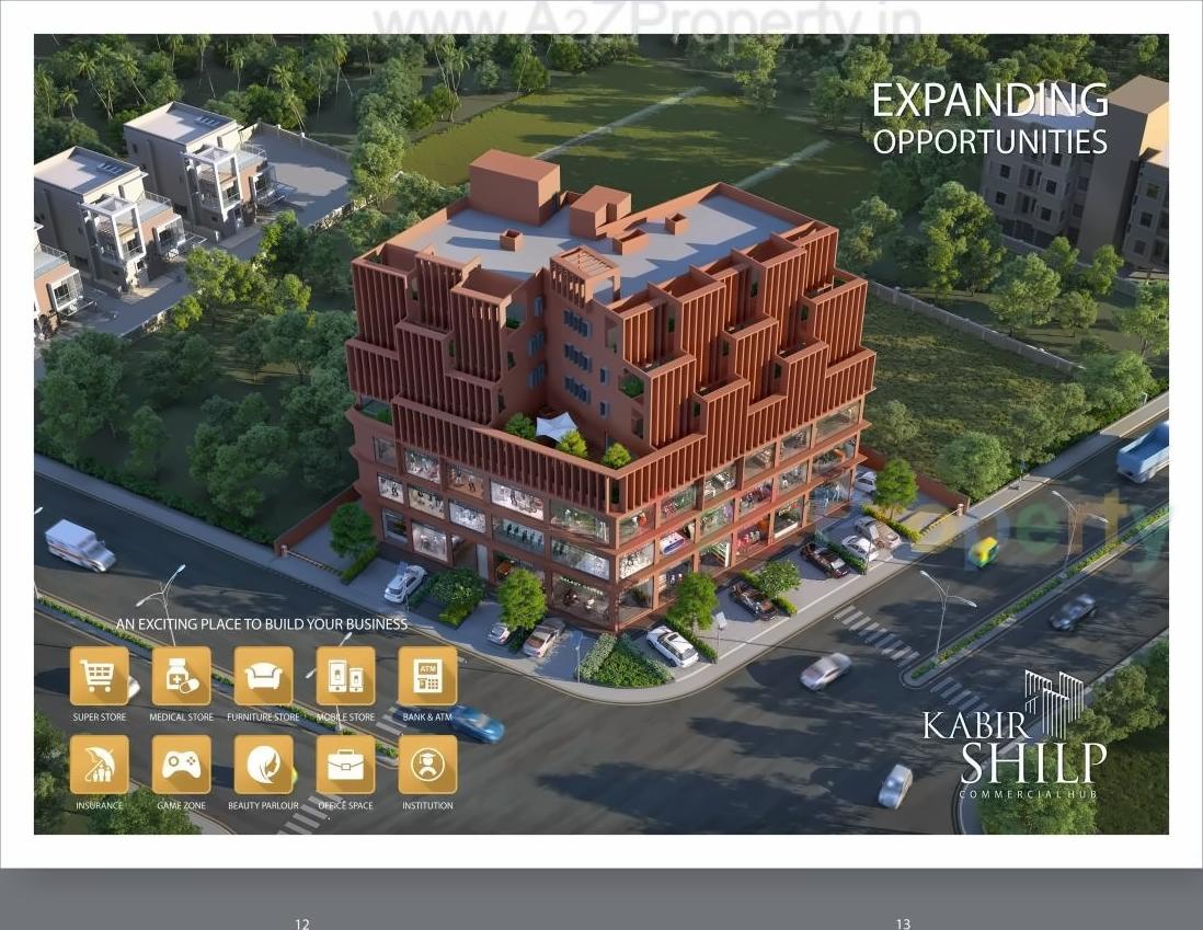 3D Elevation of real estate project Kabir Shilp located at Kudasan, Gandhinagar, Gujarat