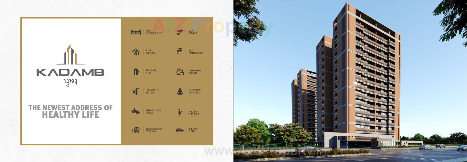 3D Elevation of real estate project Kadamb Pushp located at Zundal, Gandhinagar, Gujarat