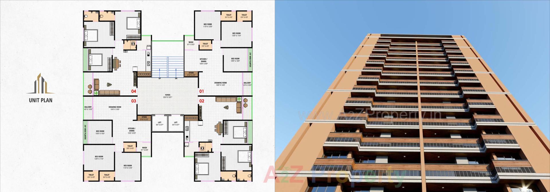 Layout of real estate project Kadamb Pushp located at Zundal, Gandhinagar, Gujarat