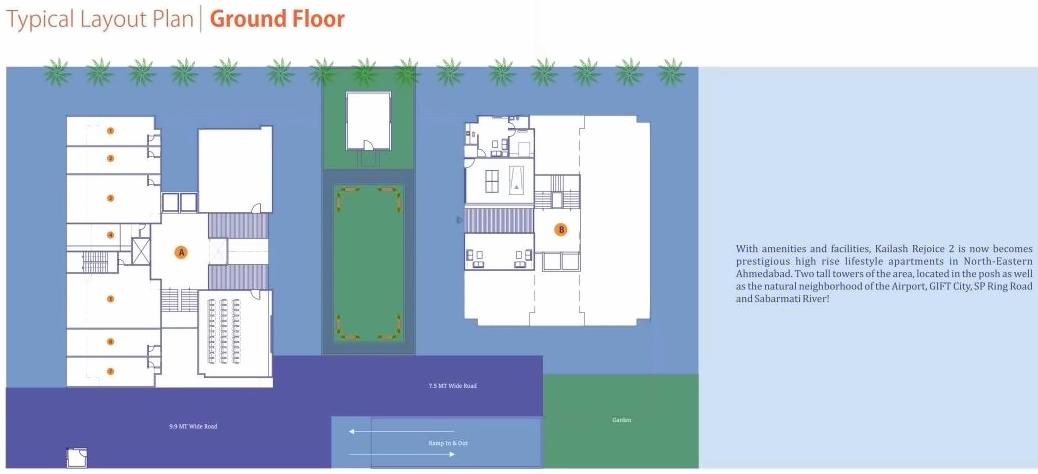 Layout of real estate project Kailash Rejoice located at Nana-chiloda, Gandhinagar, Gujarat