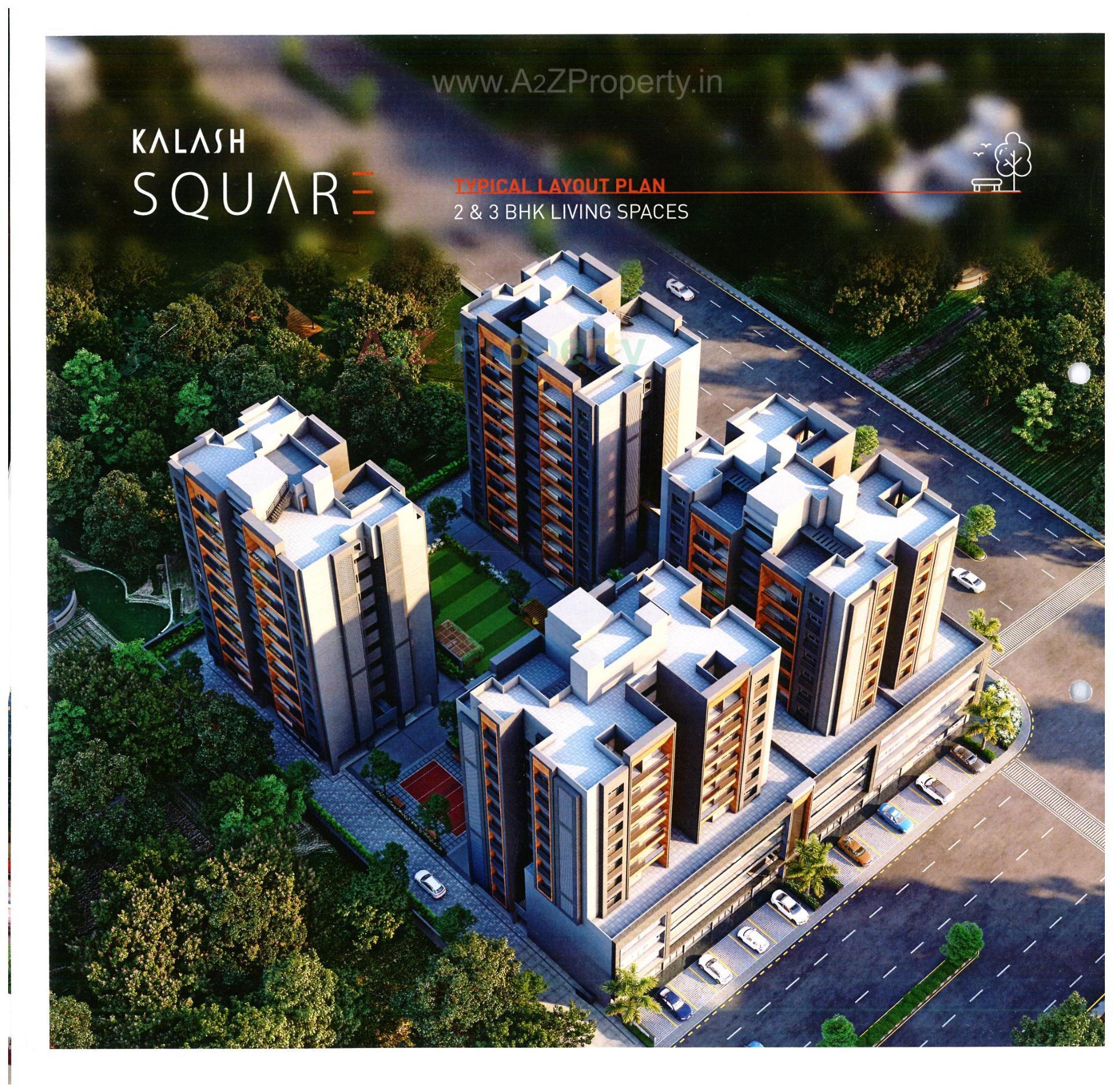 3D Elevation of real estate project Kalash Square located at Zundal, Gandhinagar, Gujarat