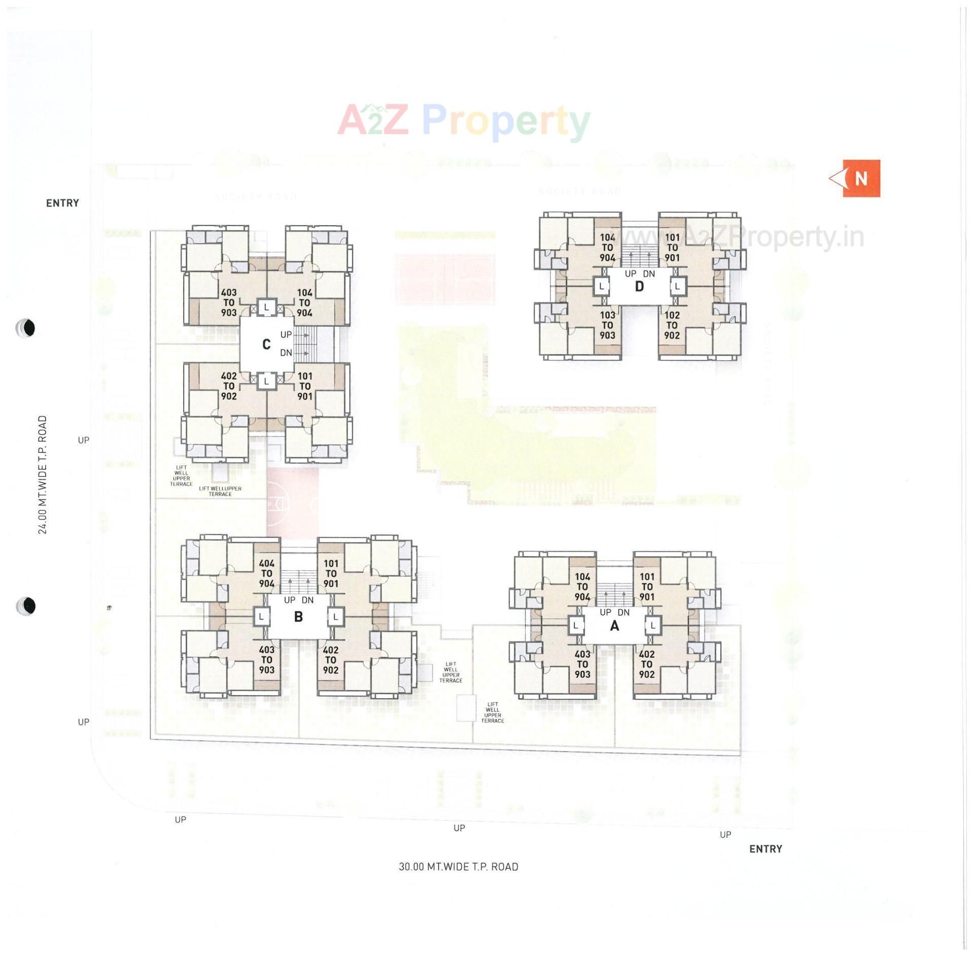 Layout of real estate project Kalash Square located at Zundal, Gandhinagar, Gujarat