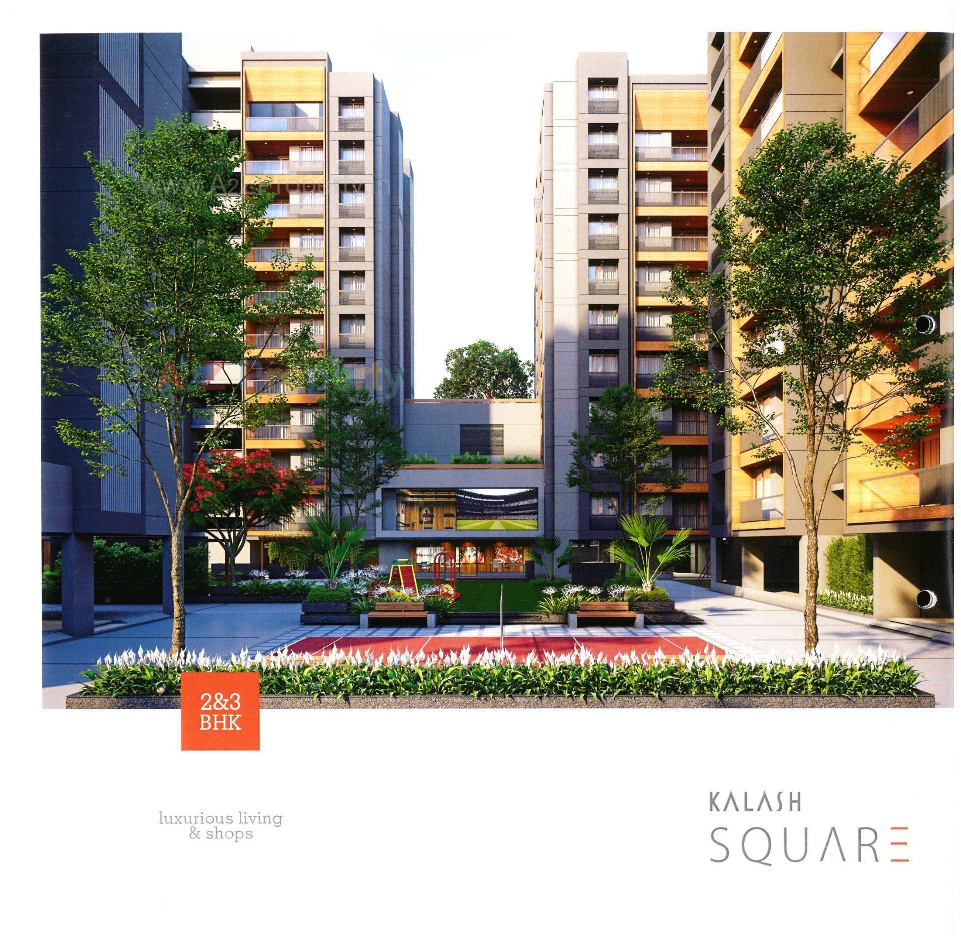 3D Elevation of real estate project Kalash Square located at Zundal, Gandhinagar, Gujarat