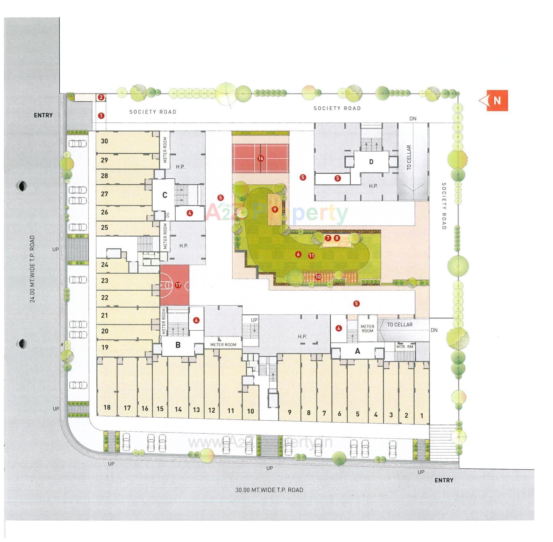 Layout of real estate project Kalash Square located at Zundal, Gandhinagar, Gujarat