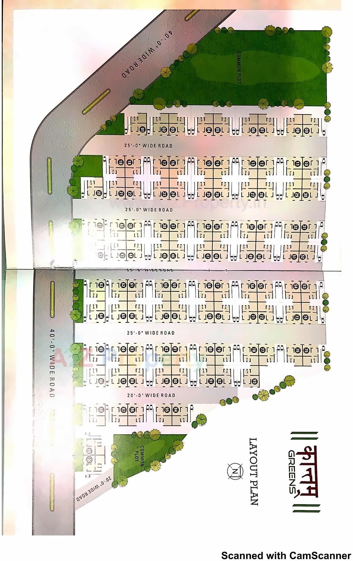 Layout of real estate project Kantam Greens located at Arsodiya, Gandhinagar, Gujarat