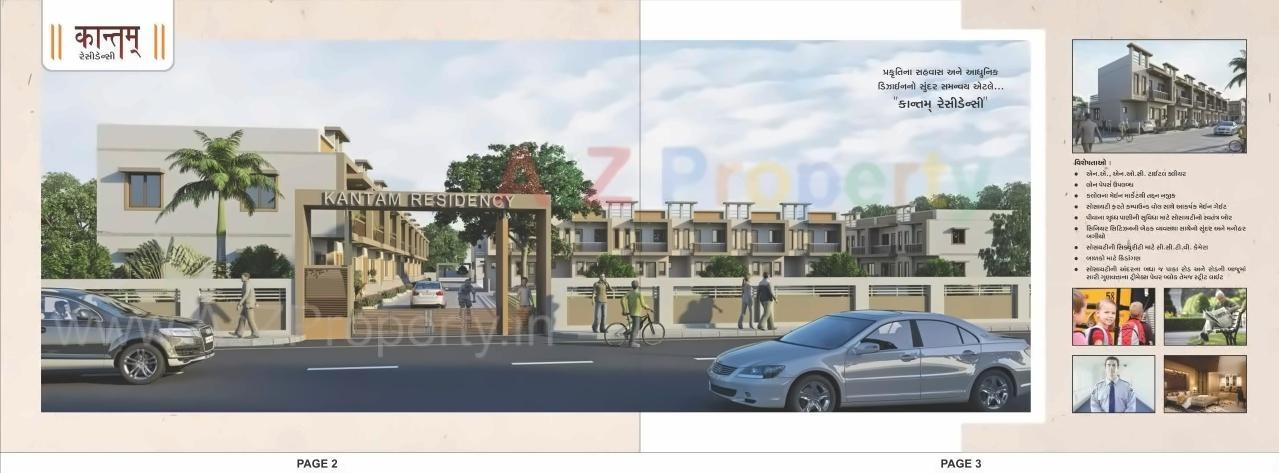 3D Elevation of real estate project Kantam Residency located at Kalol, Gandhinagar, Gujarat