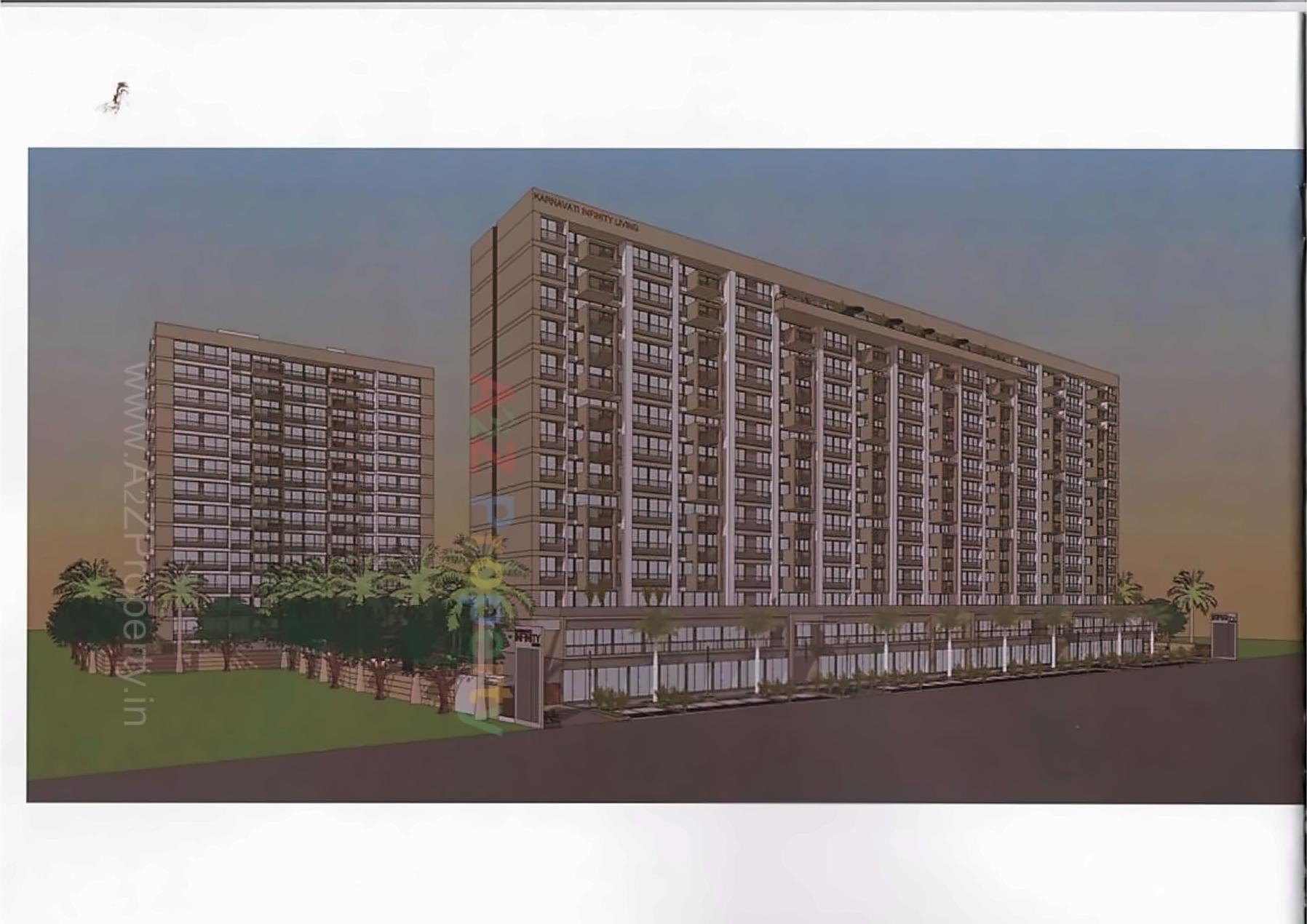 3D Elevation of real estate project Karnavati Infinity Living located at Gandhinagar, Gandhinagar, Gujarat