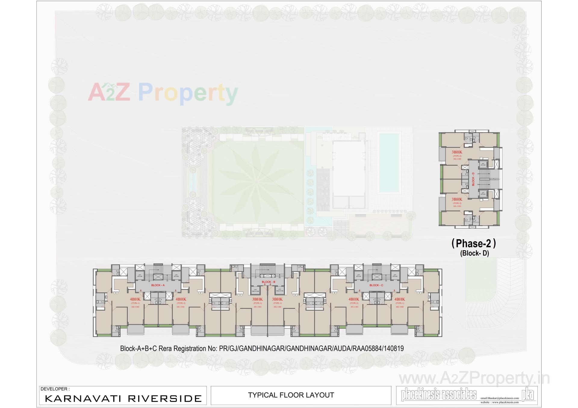 Layout of real estate project Karnavati Riverside Block located at Bhat, Gandhinagar, Gujarat