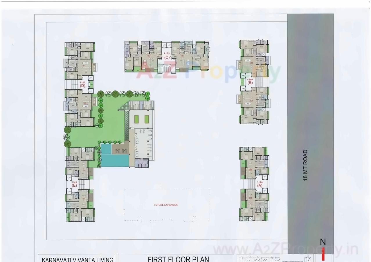 Layout of real estate project Karnavati Vivanta Living located at Bhat, Gandhinagar, Gujarat