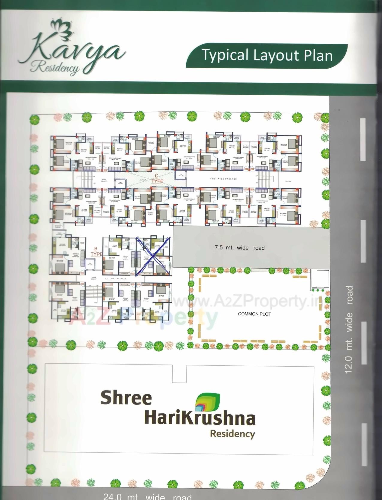 Layout of real estate project Kavya Residency located at Kolavada, Gandhinagar, Gujarat