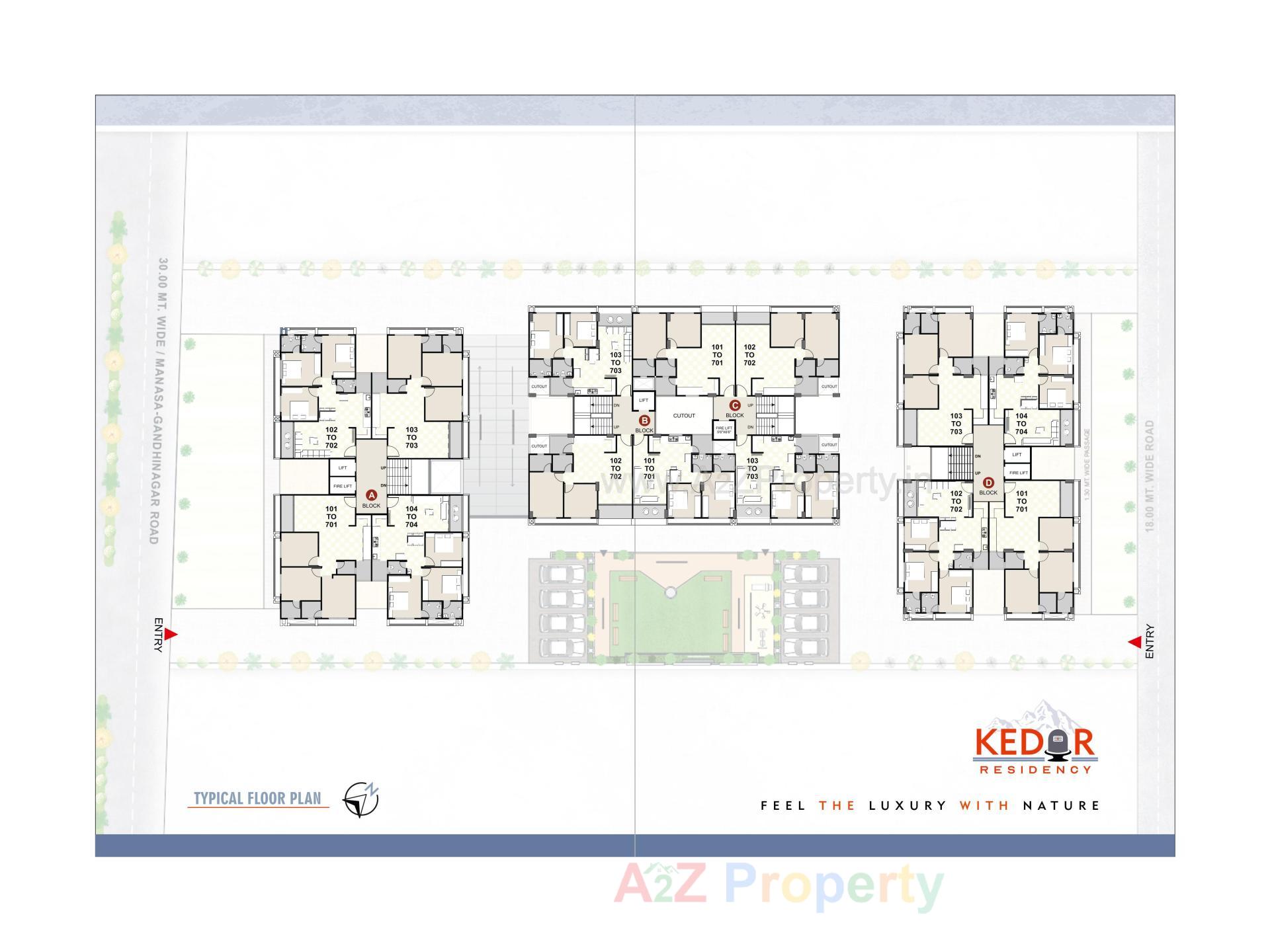 Layout of real estate project Kedar Residency located at Randheja, Gandhinagar, Gujarat