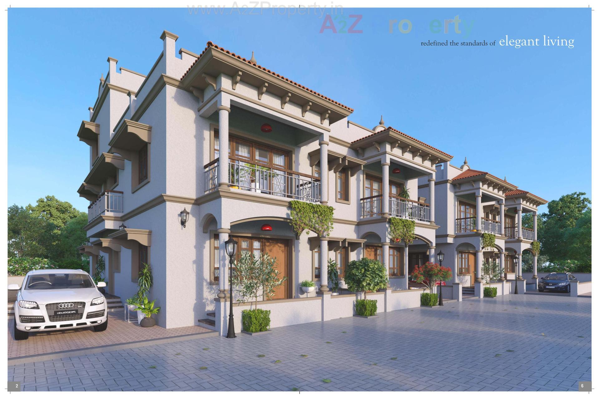 3D Elevation of real estate project Kedar Villa located at Saij, Gandhinagar, Gujarat