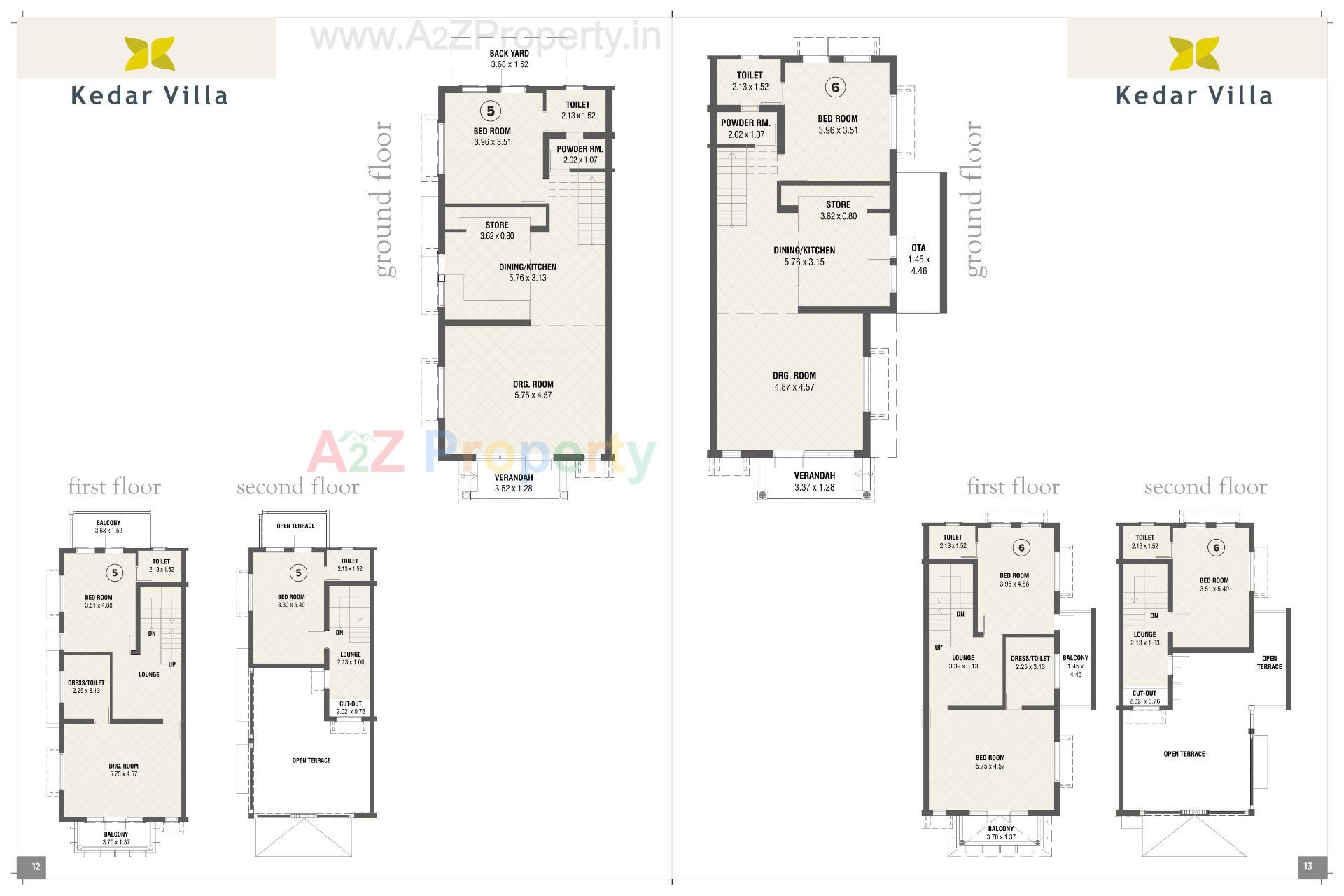 Layout of real estate project Kedar Villa located at Saij, Gandhinagar, Gujarat