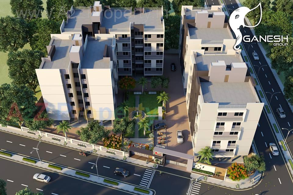 3D Elevation of real estate project Kesar Aangan located at Indroda, Gandhinagar, Gujarat