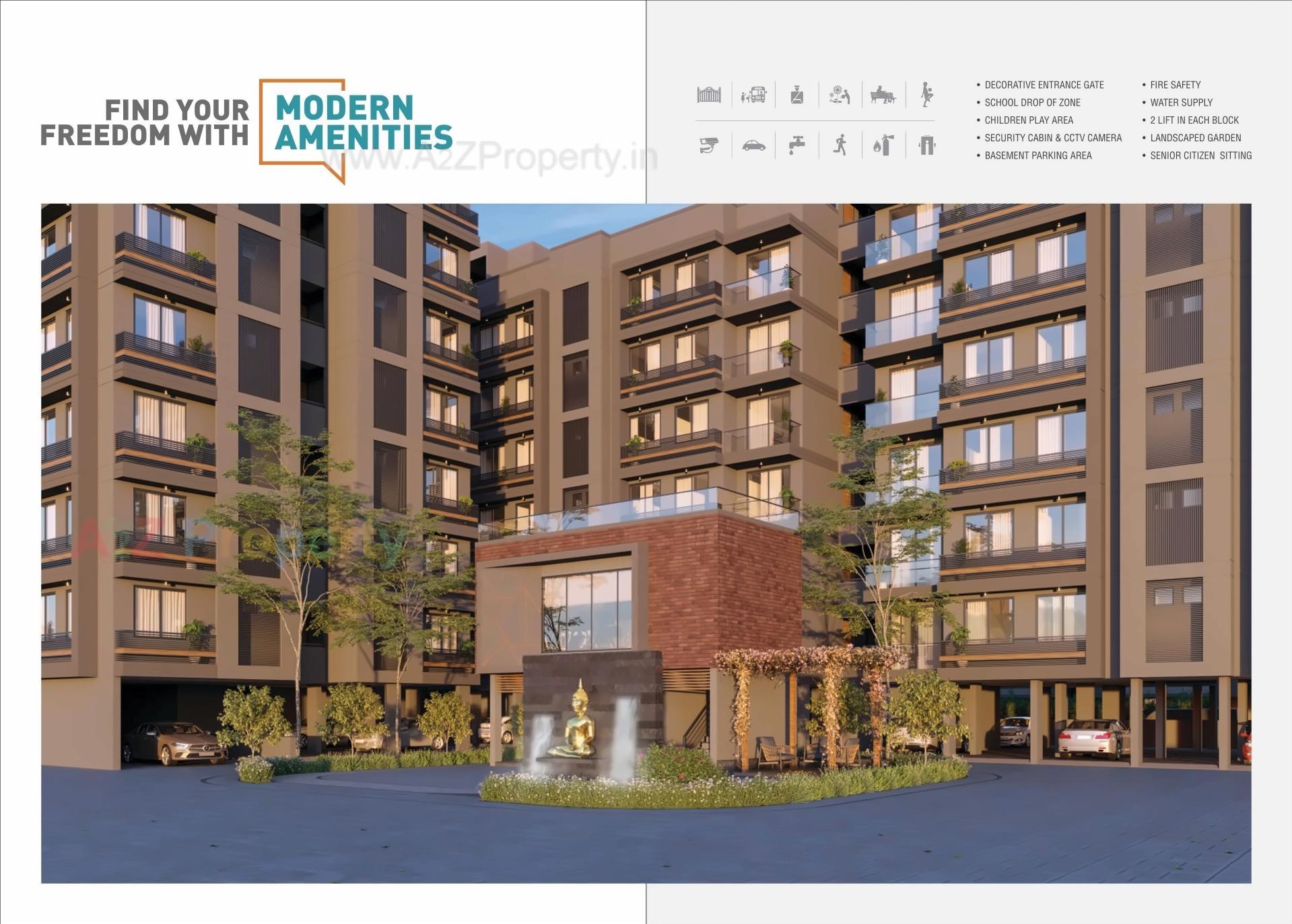 3D Elevation of real estate project Kesar Vatika located at Nanachiloda, Gandhinagar, Gujarat