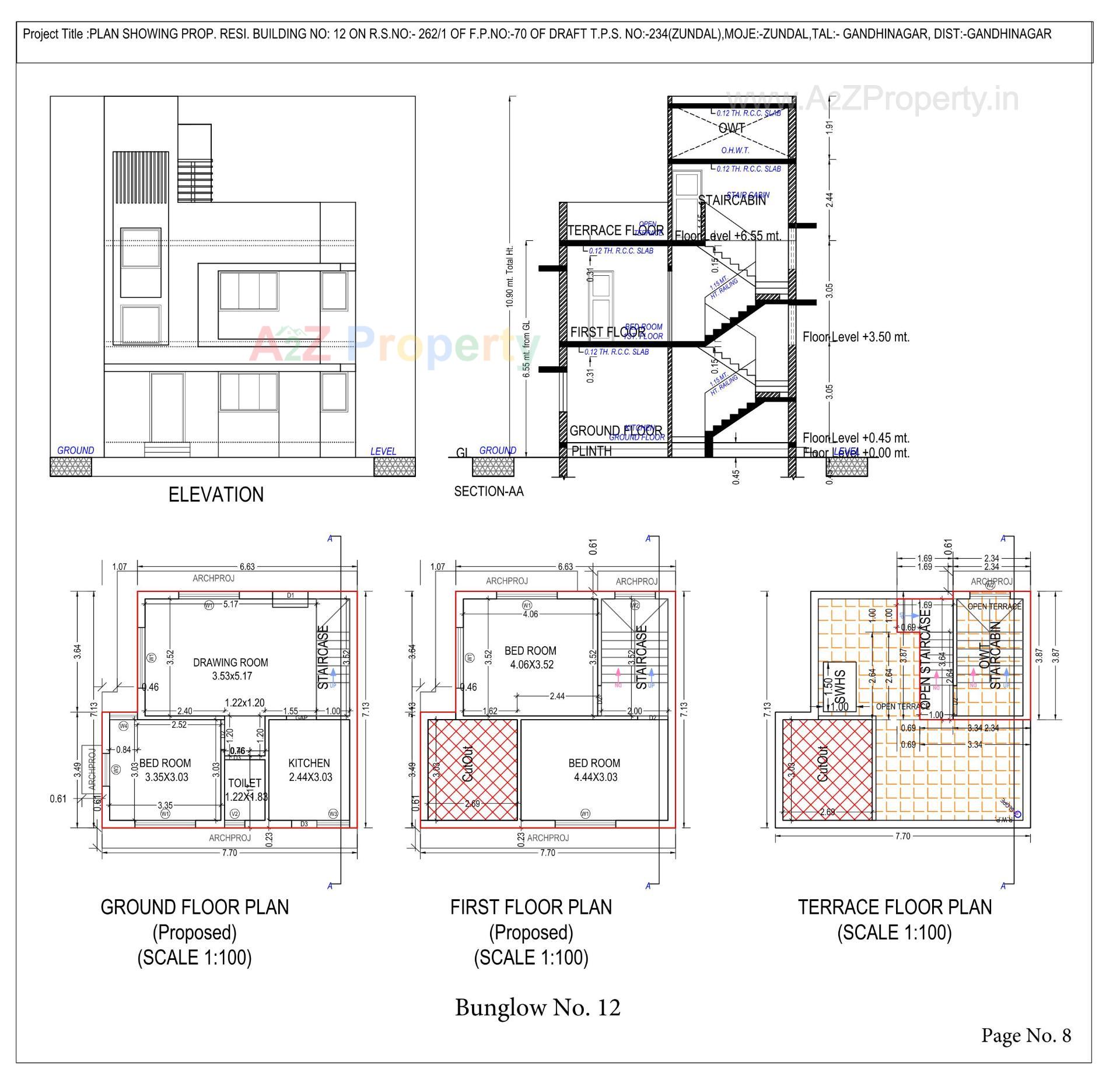 Layout of real estate project Keshav Bunglows located at Zundal, Gandhinagar, Gujarat