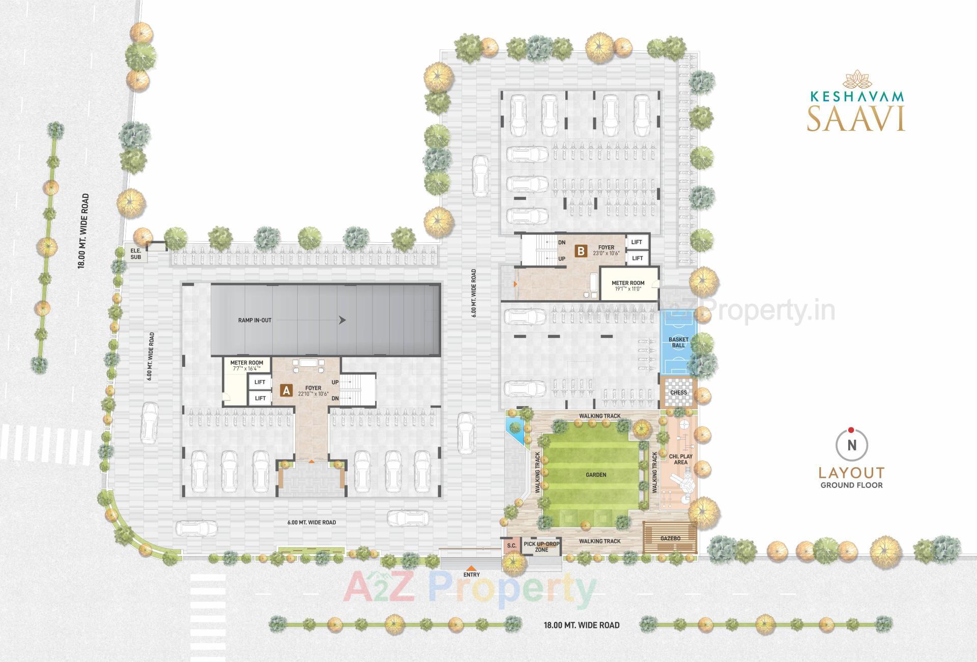 Layout of real estate project Keshavam Saavi located at Radheja, Gandhinagar, Gujarat