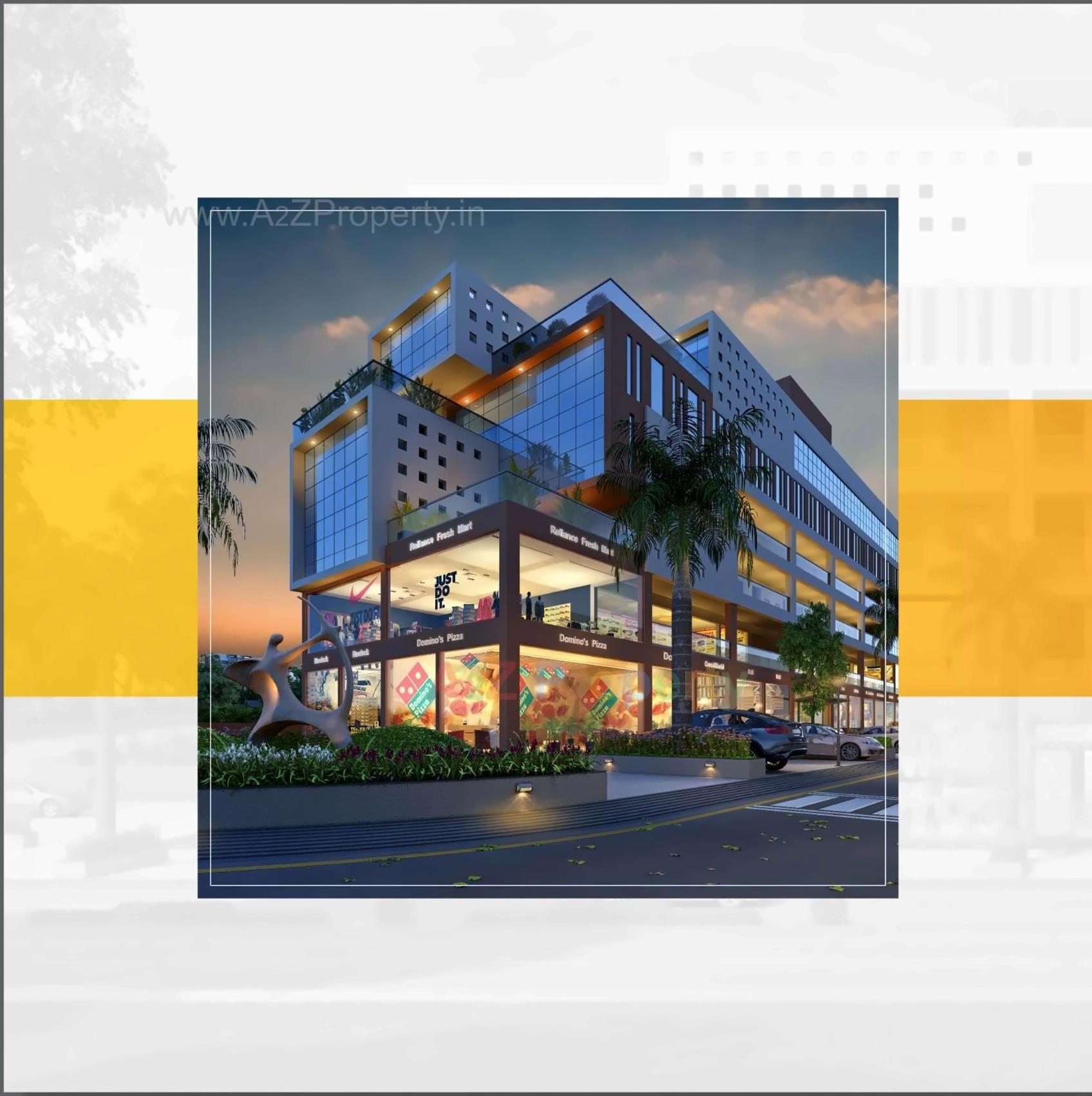3D Elevation of real estate project Keshavam Square located at Kudasan, Gandhinagar, Gujarat