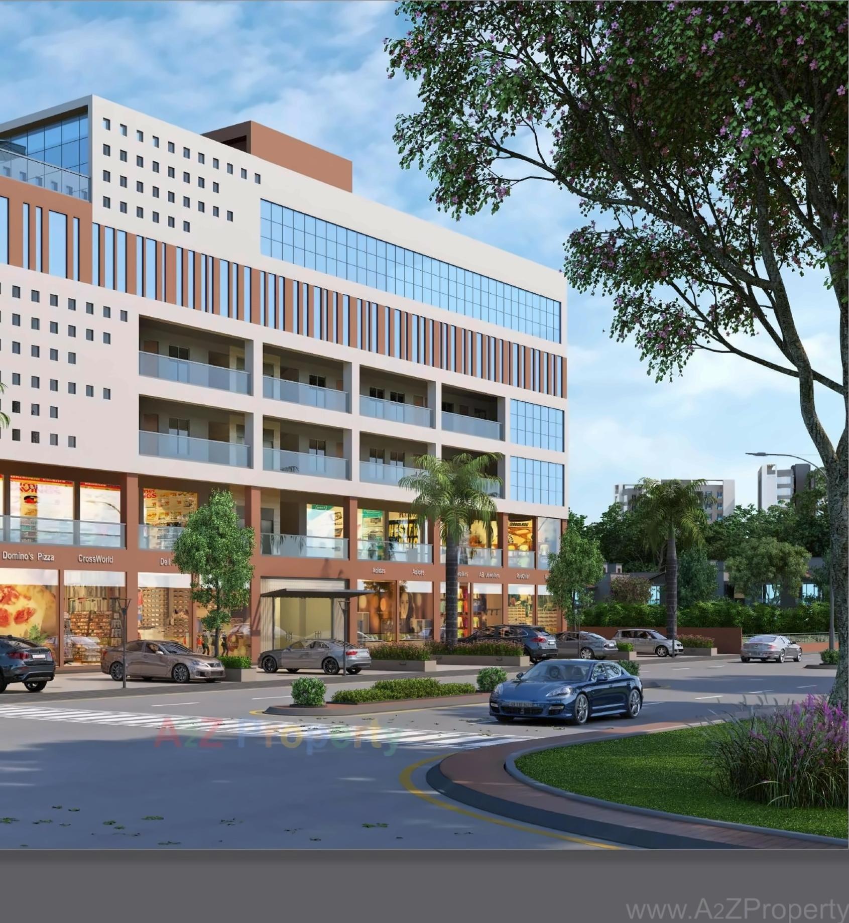 3D Elevation of real estate project Keshavam Square located at Kudasan, Gandhinagar, Gujarat