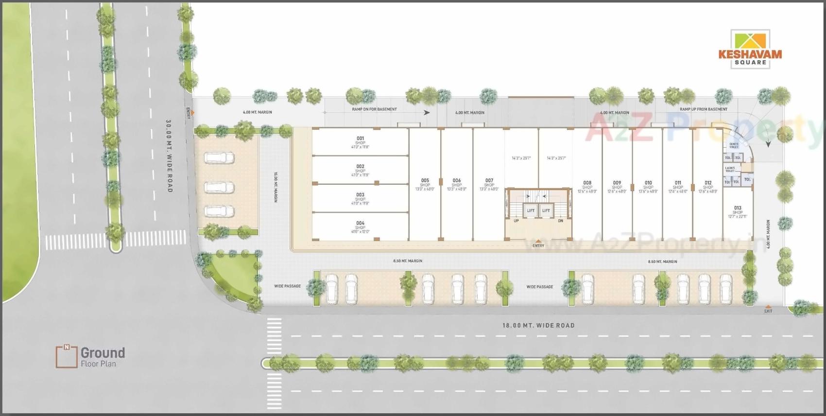Layout of real estate project Keshavam Square located at Kudasan, Gandhinagar, Gujarat