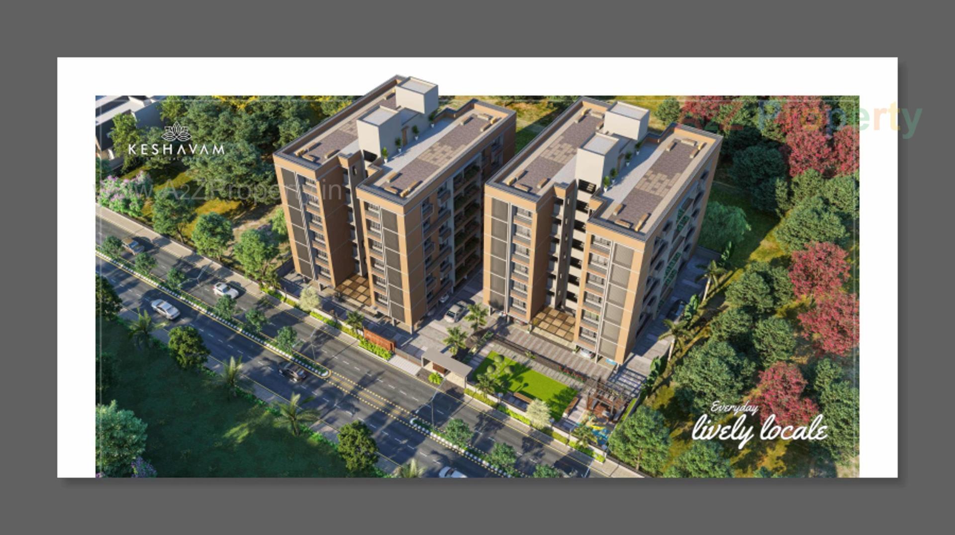 3D Elevation of real estate project Keshavam located at Pethapur, Gandhinagar, Gujarat