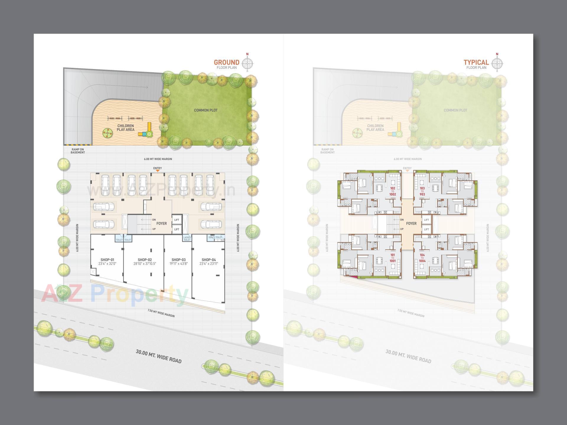 Layout of real estate project Keshvam Dream Heights located at Koba, Gandhinagar, Gujarat