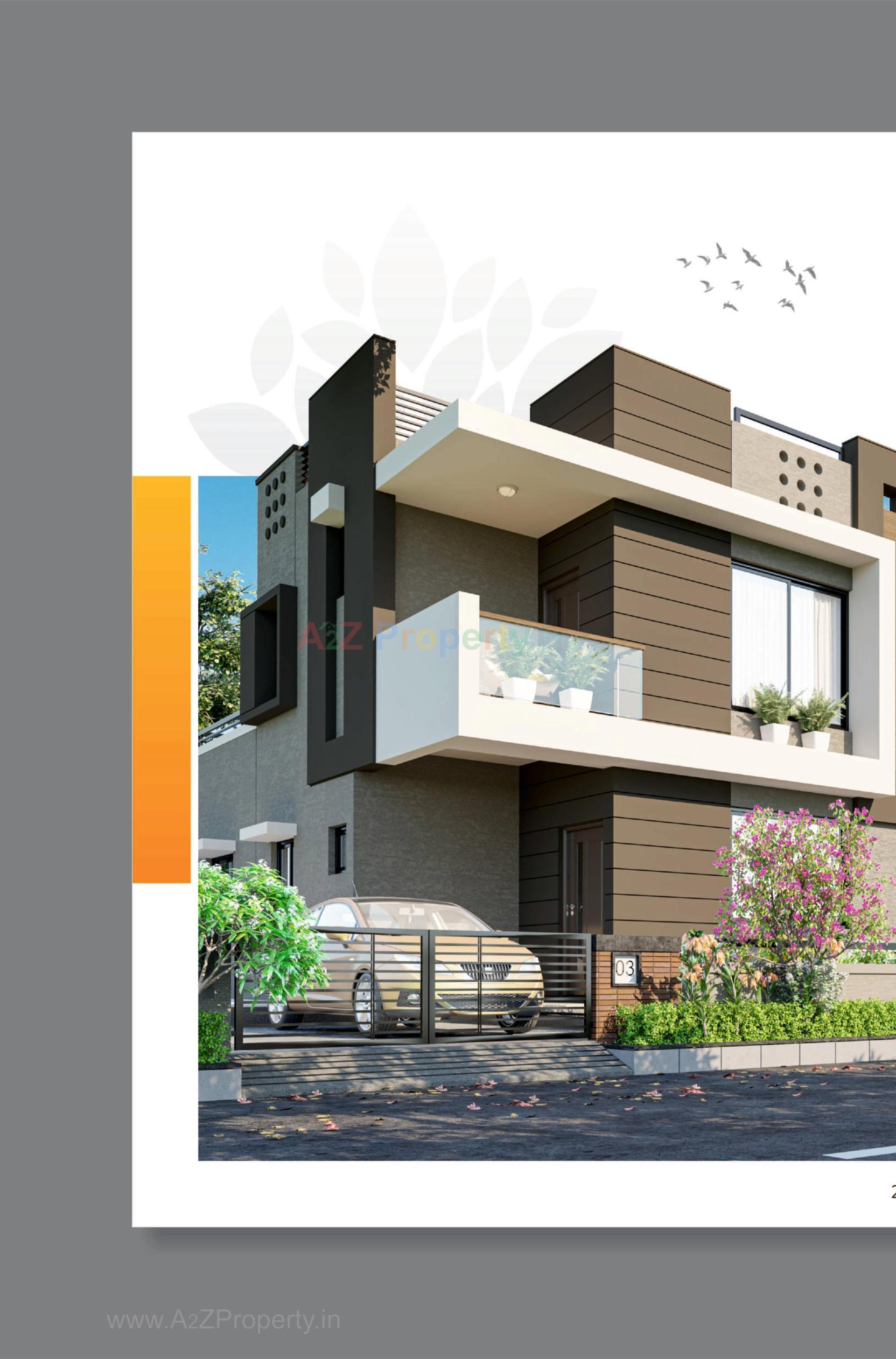 3D Elevation of real estate project Keshvan Bungalows located at Kalol, Gandhinagar, Gujarat