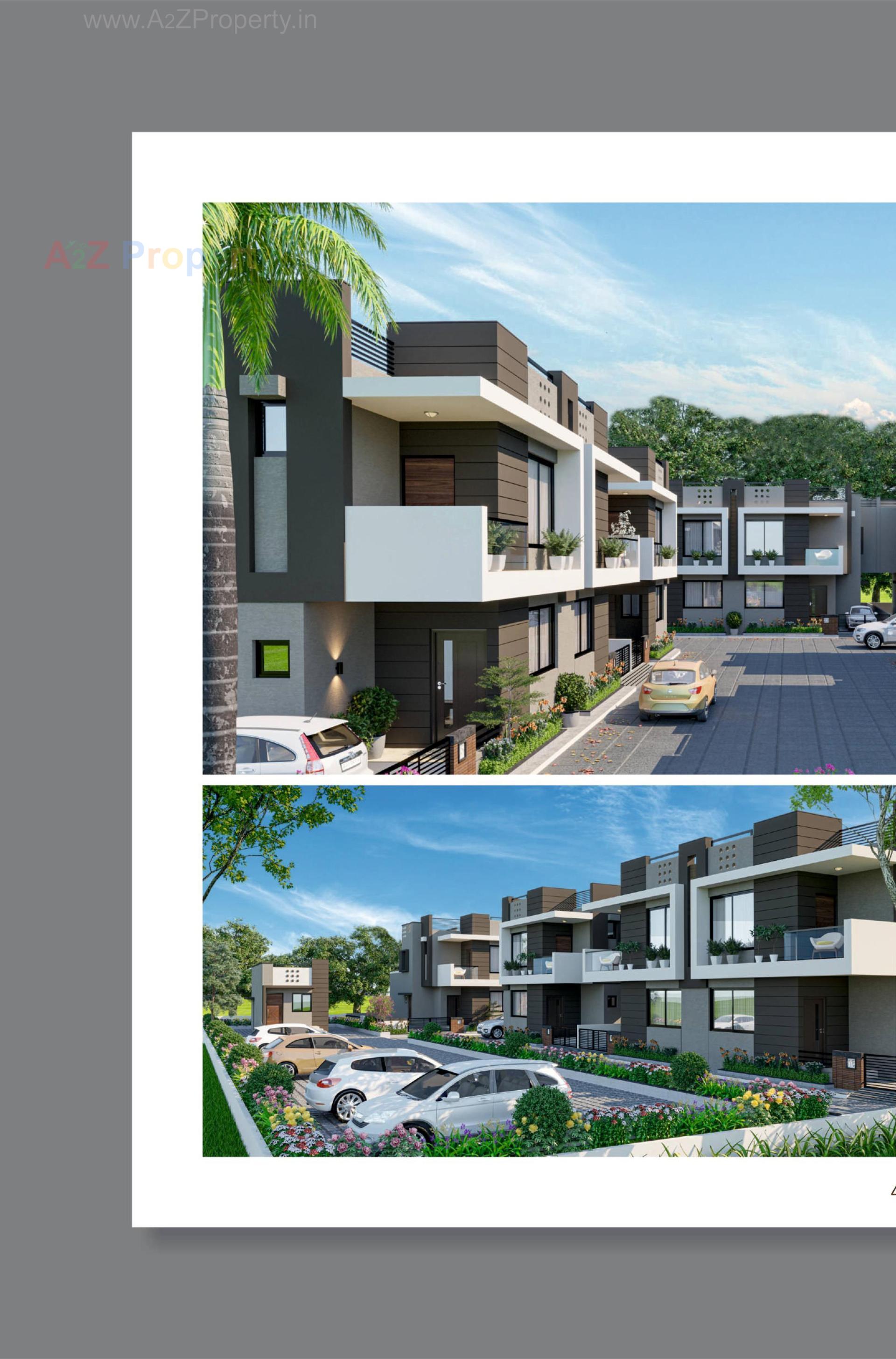 3D Elevation of real estate project Keshvan Bungalows located at Kalol, Gandhinagar, Gujarat