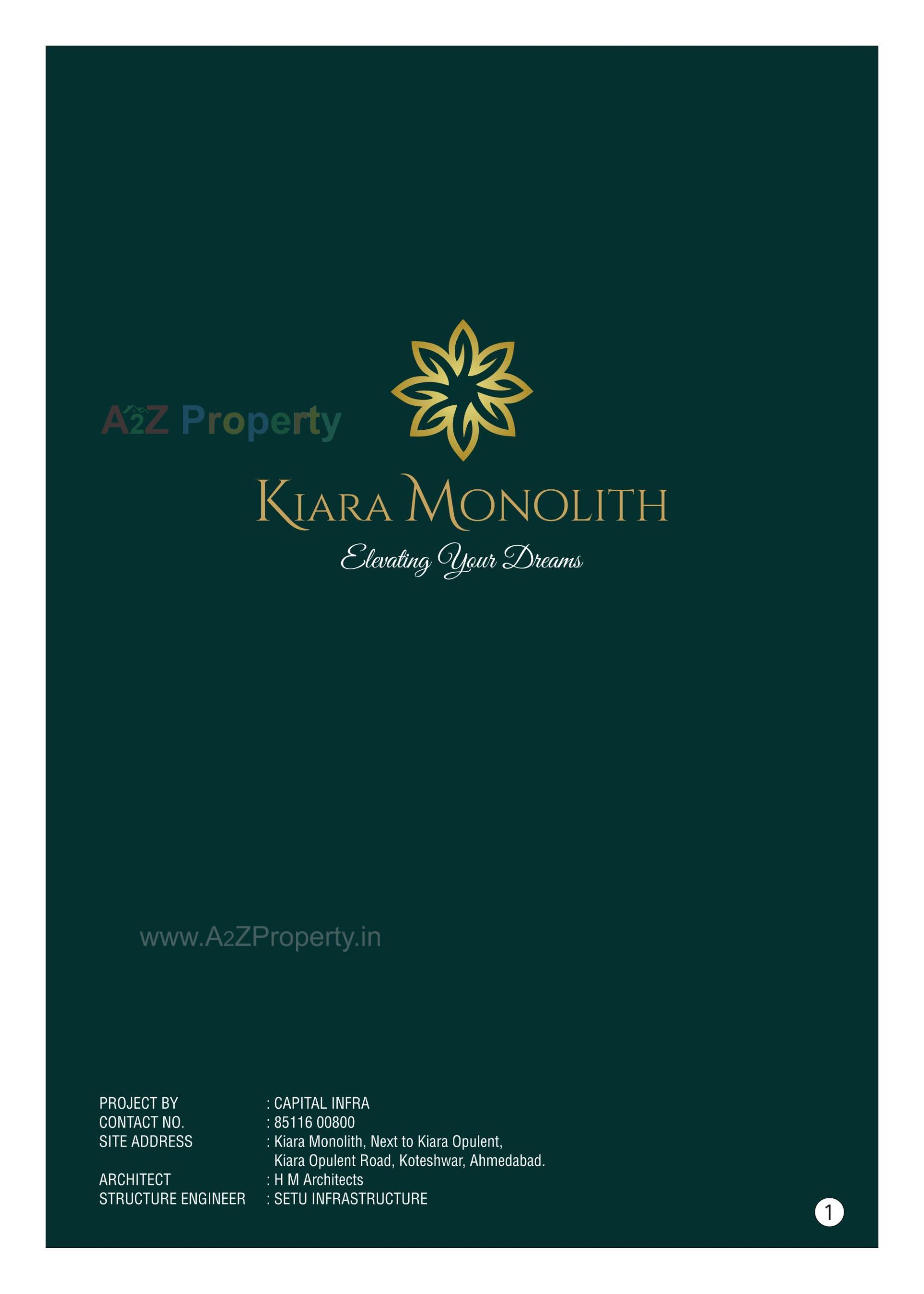  of real estate project Kiara Monolith located at Koteshwar, Gandhinagar, Gujarat