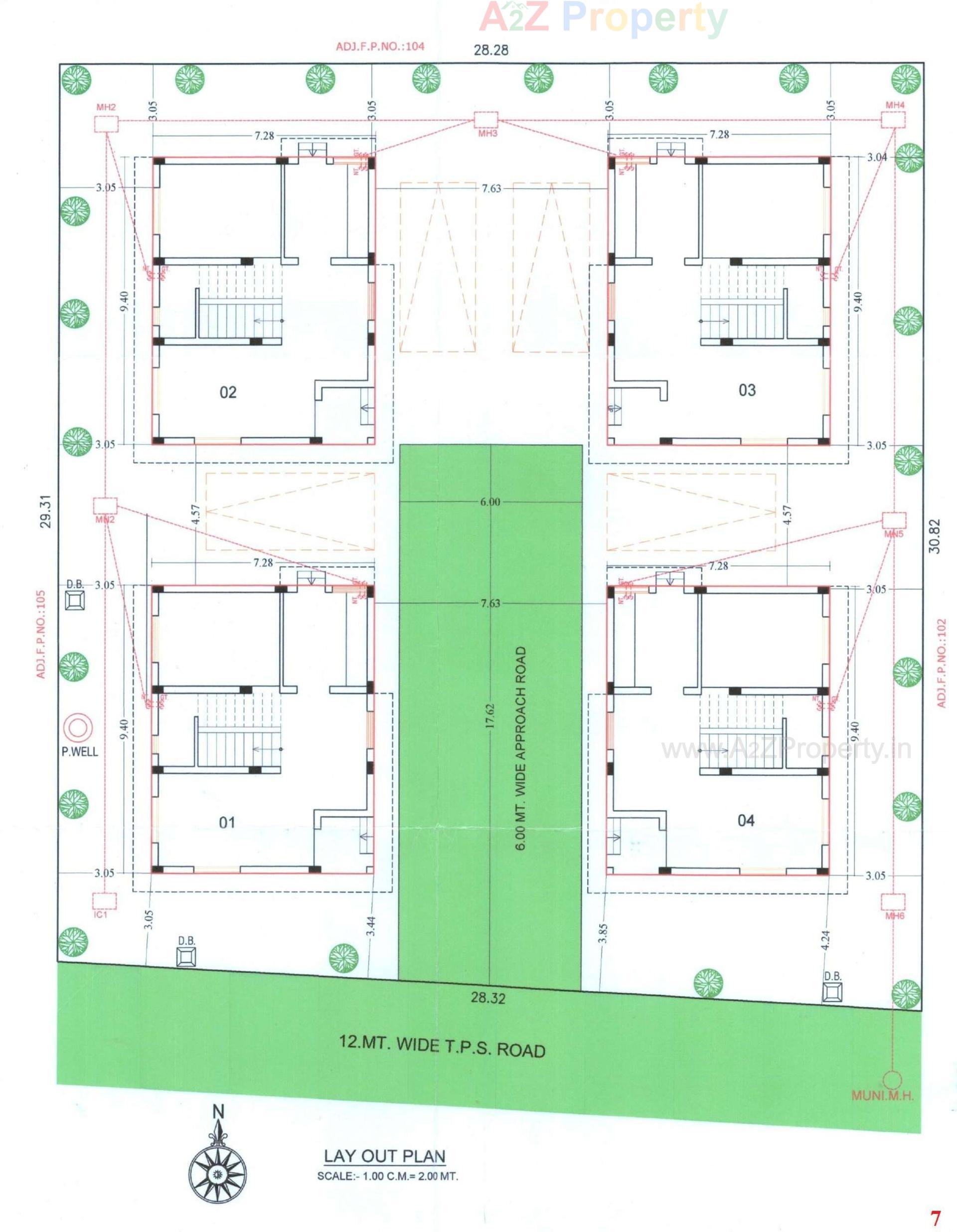 Layout of real estate project Kivansh Palace located at Zundal, Gandhinagar, Gujarat