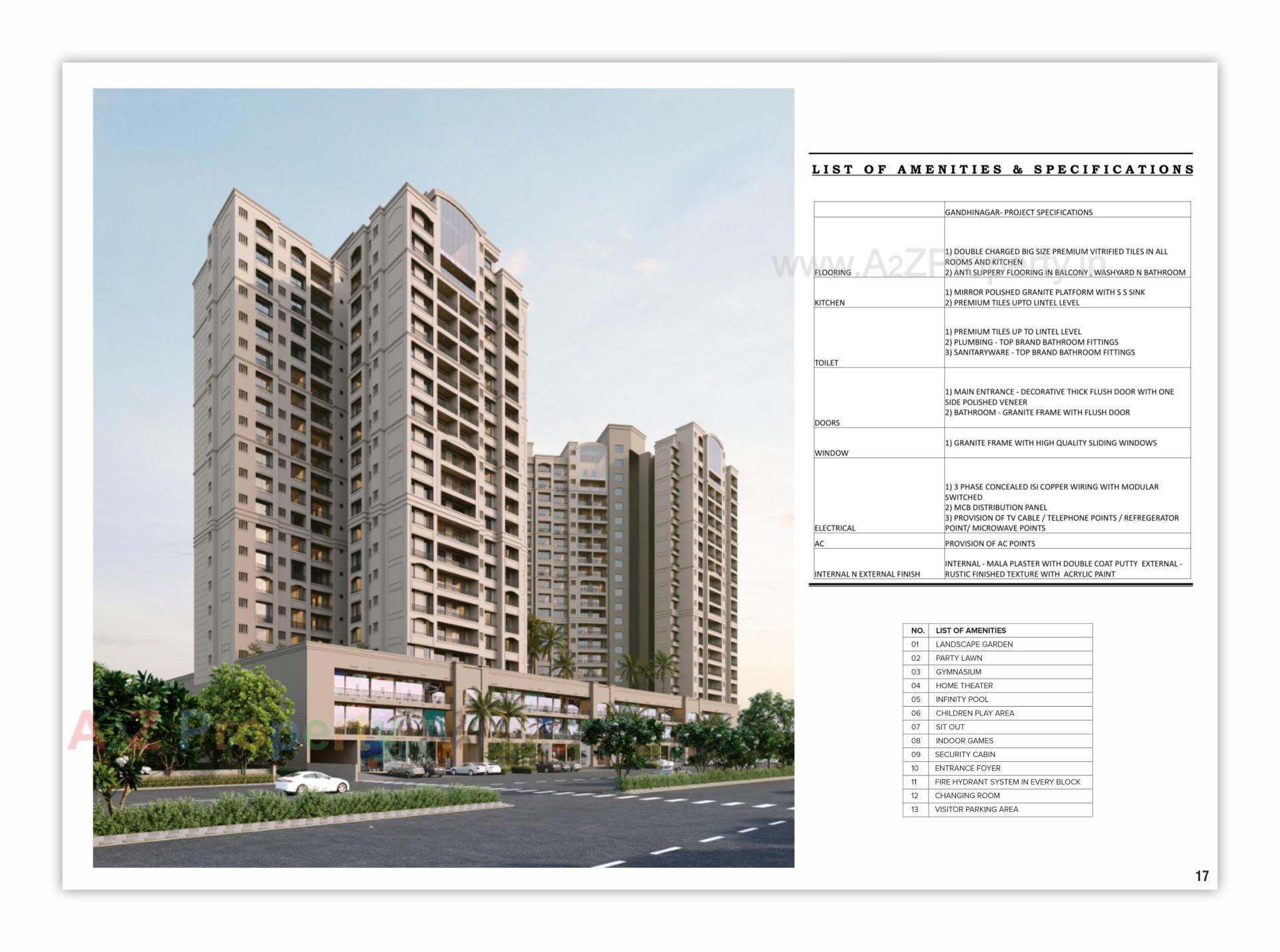 3D Elevation of real estate project Krish Skylar located at Kudasan, Gandhinagar, Gujarat