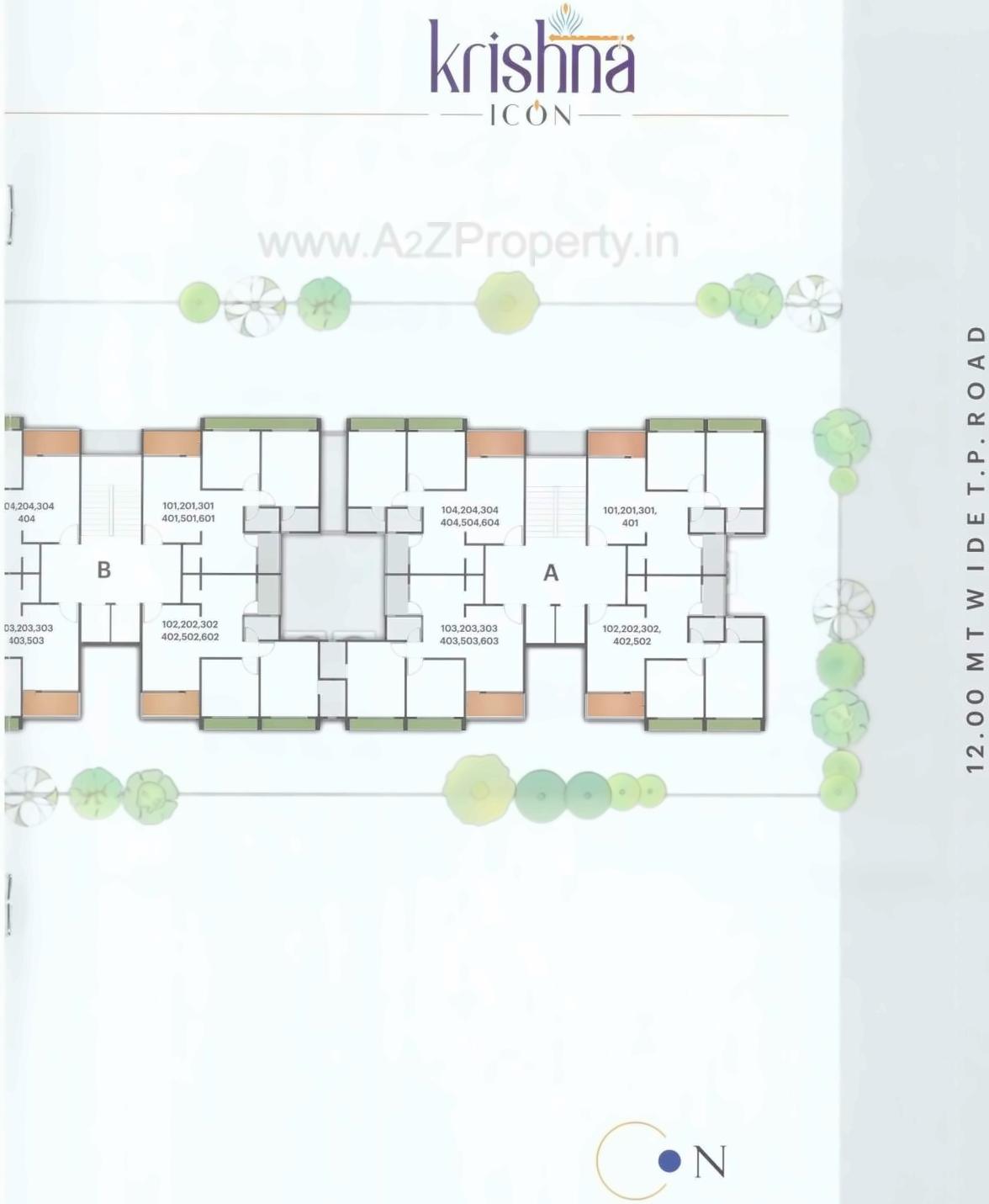 Layout of real estate project Krishna Icon located at Nana-chiloda, Gandhinagar, Gujarat