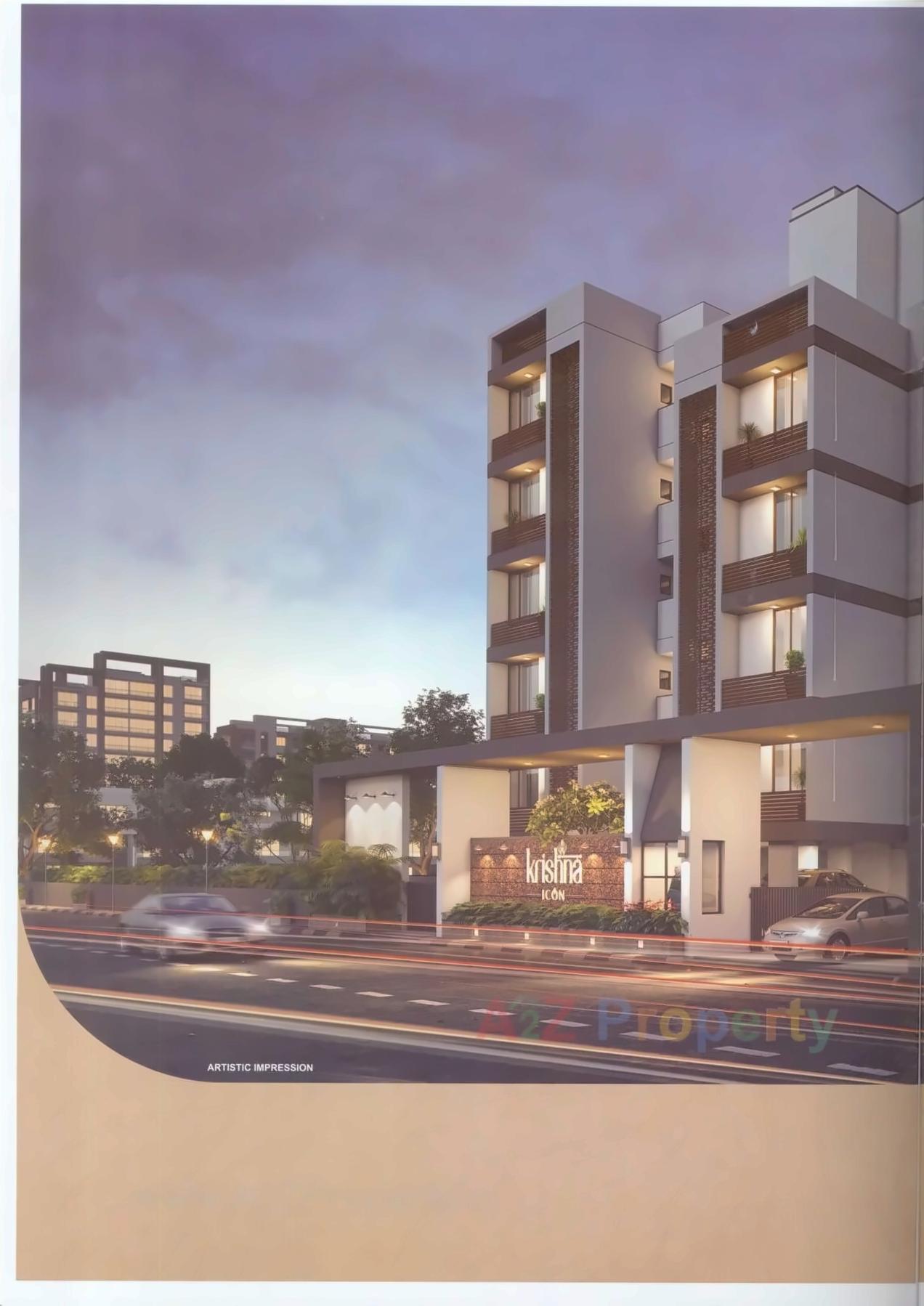 3D Elevation of real estate project Krishna Icon located at Nana-chiloda, Gandhinagar, Gujarat