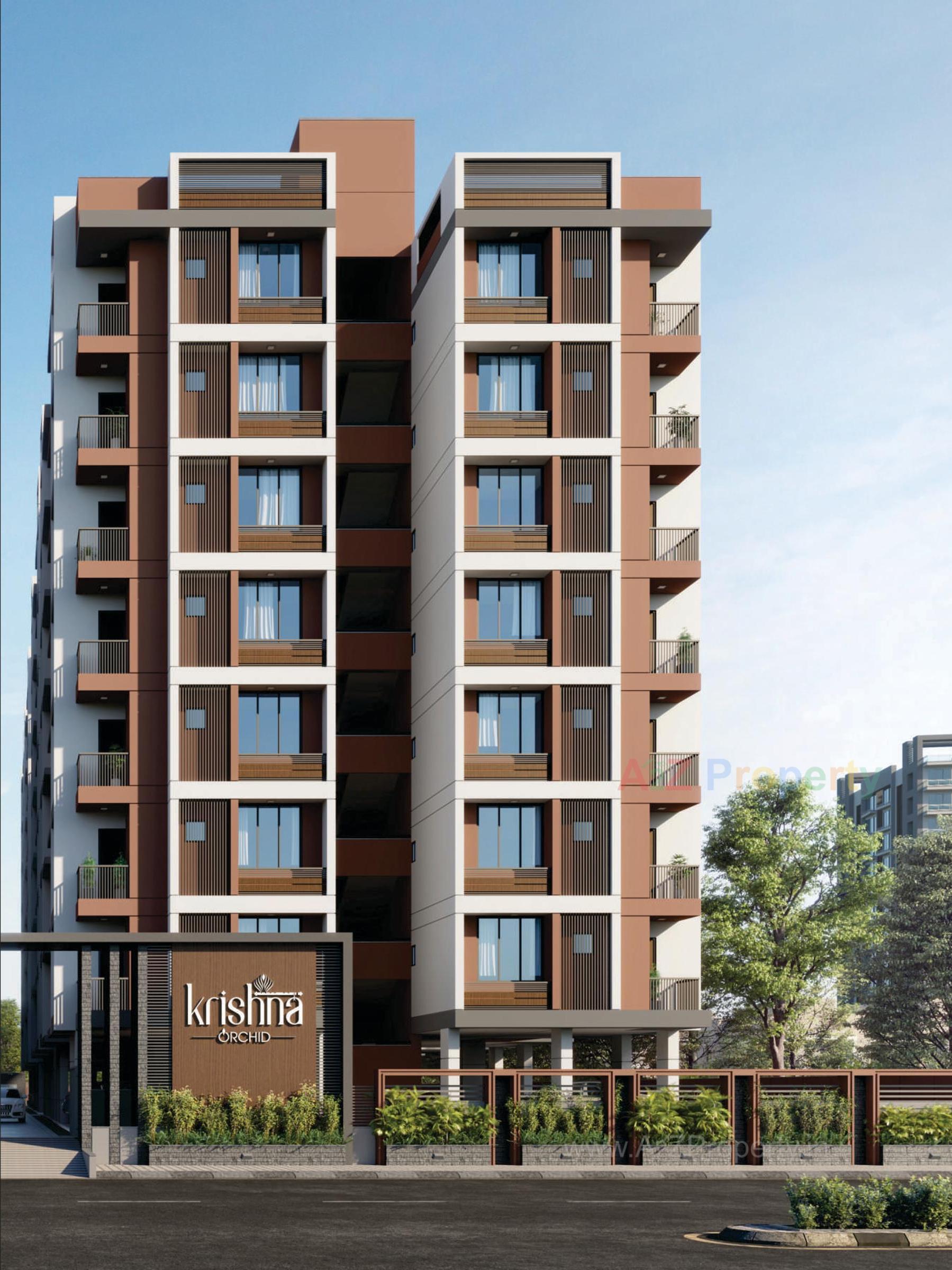 3D Elevation of real estate project Krishna Orchid located at Nana-chiloda, Gandhinagar, Gujarat