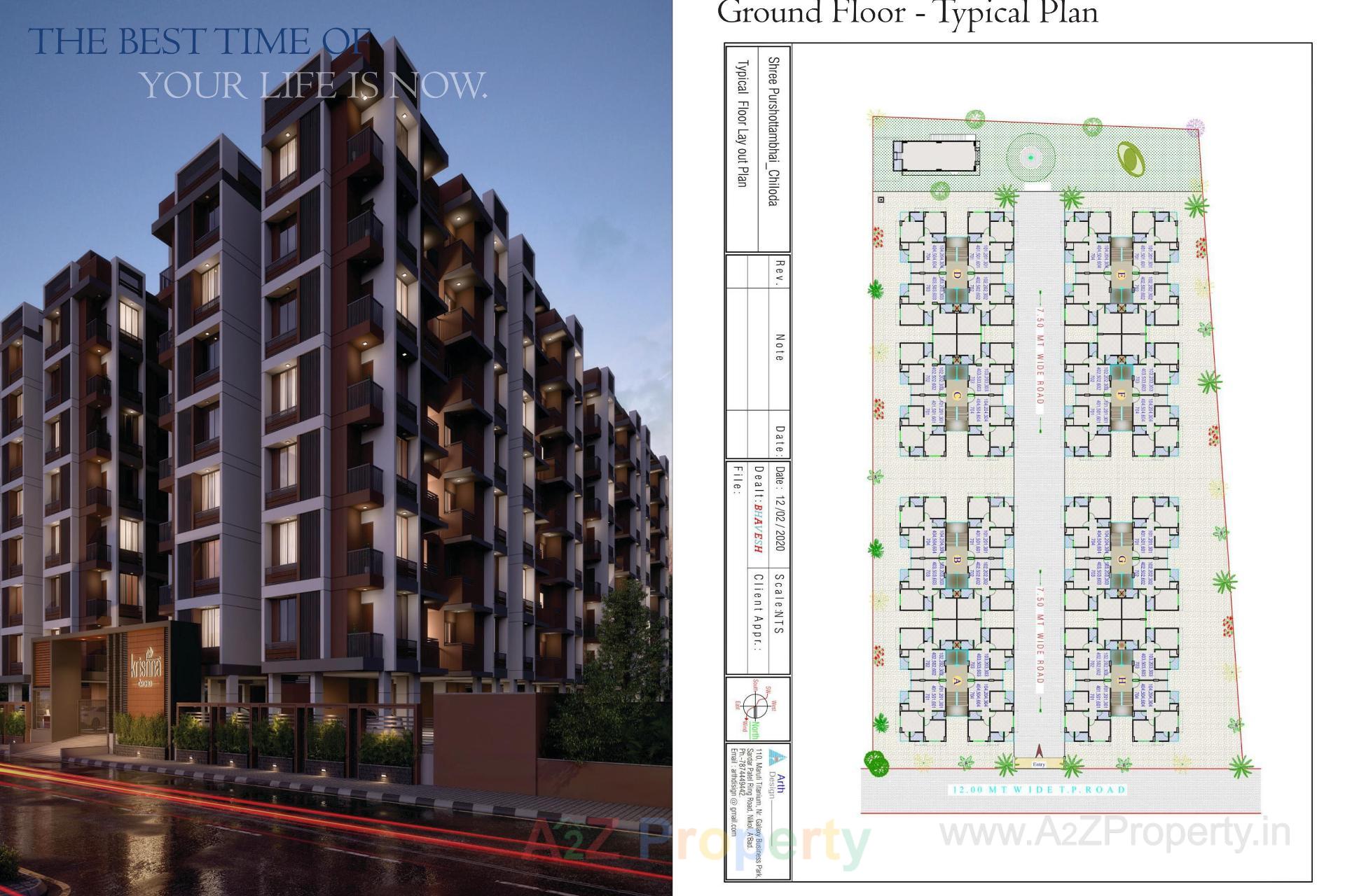Layout of real estate project Krishna Orchid located at Nana-chiloda, Gandhinagar, Gujarat