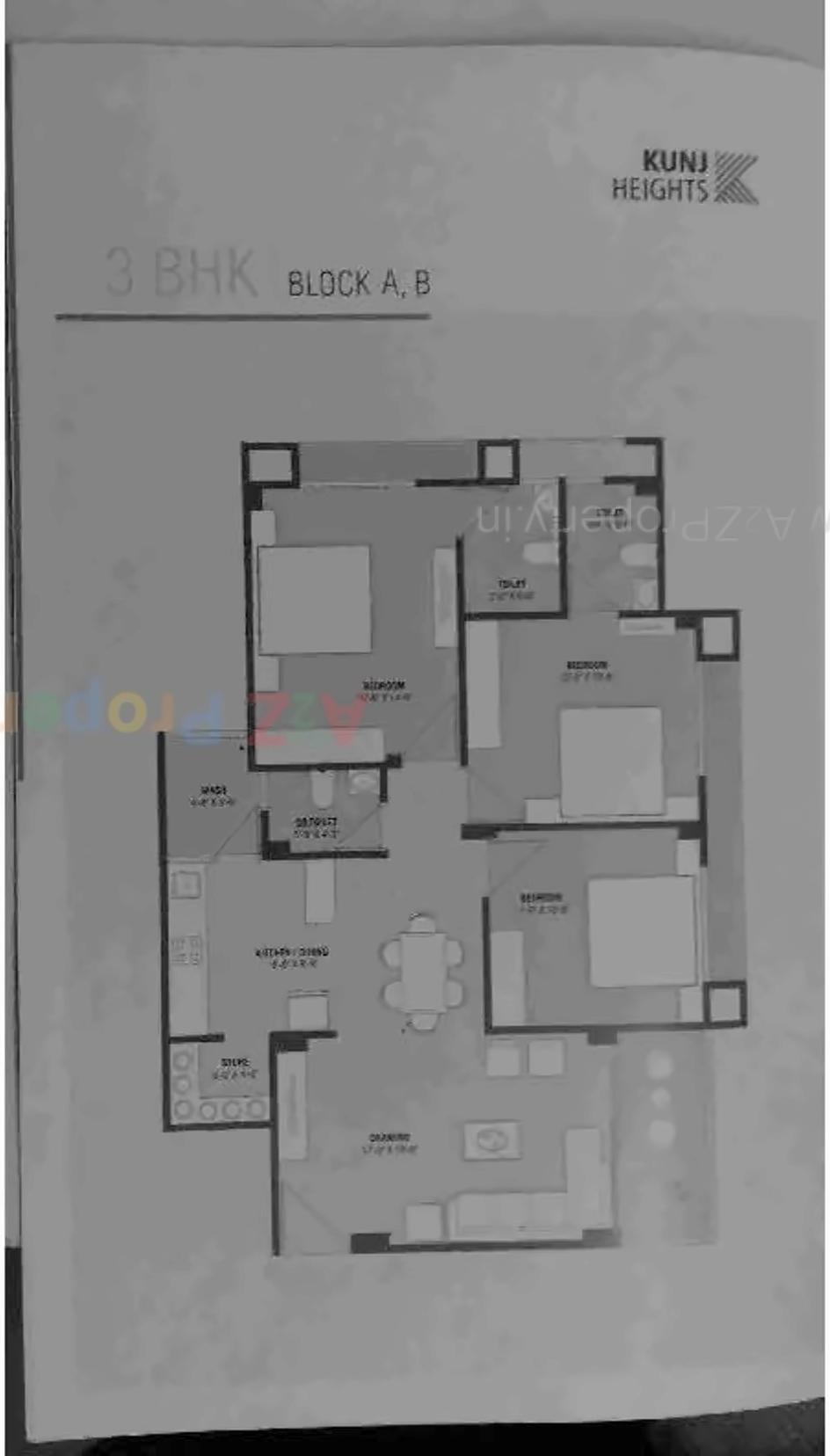 Layout of real estate project Kunj Heights located at Vavol, Gandhinagar, Gujarat