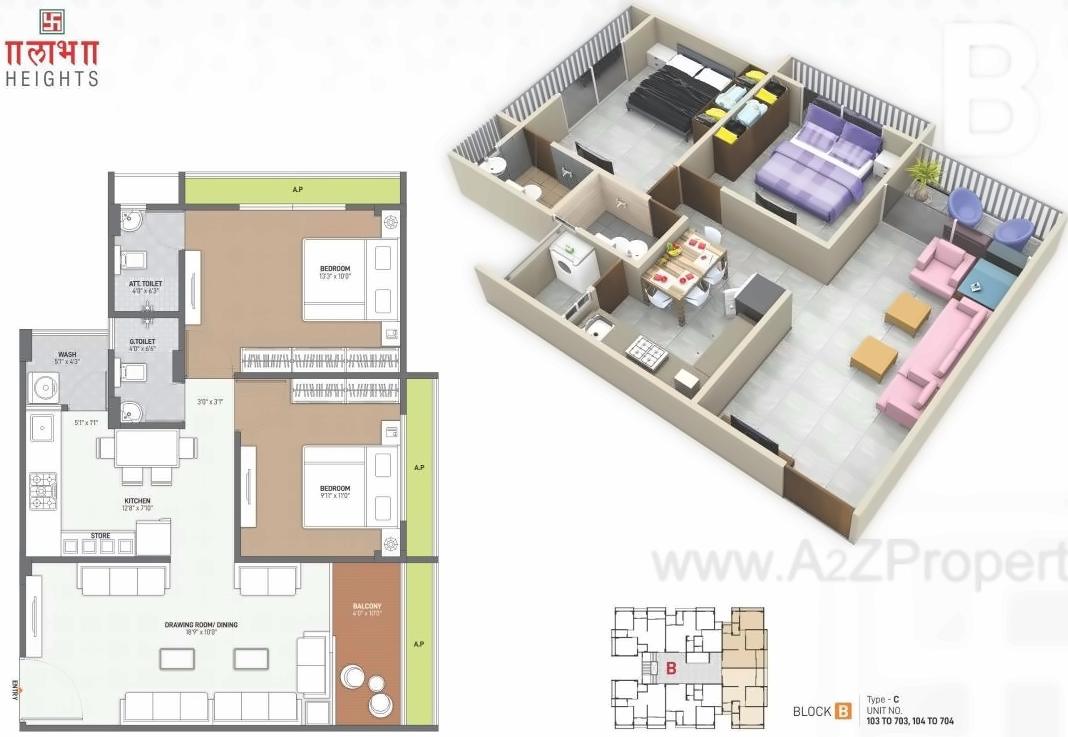 Layout of real estate project Labh Heights located at Pethapur, Gandhinagar, Gujarat