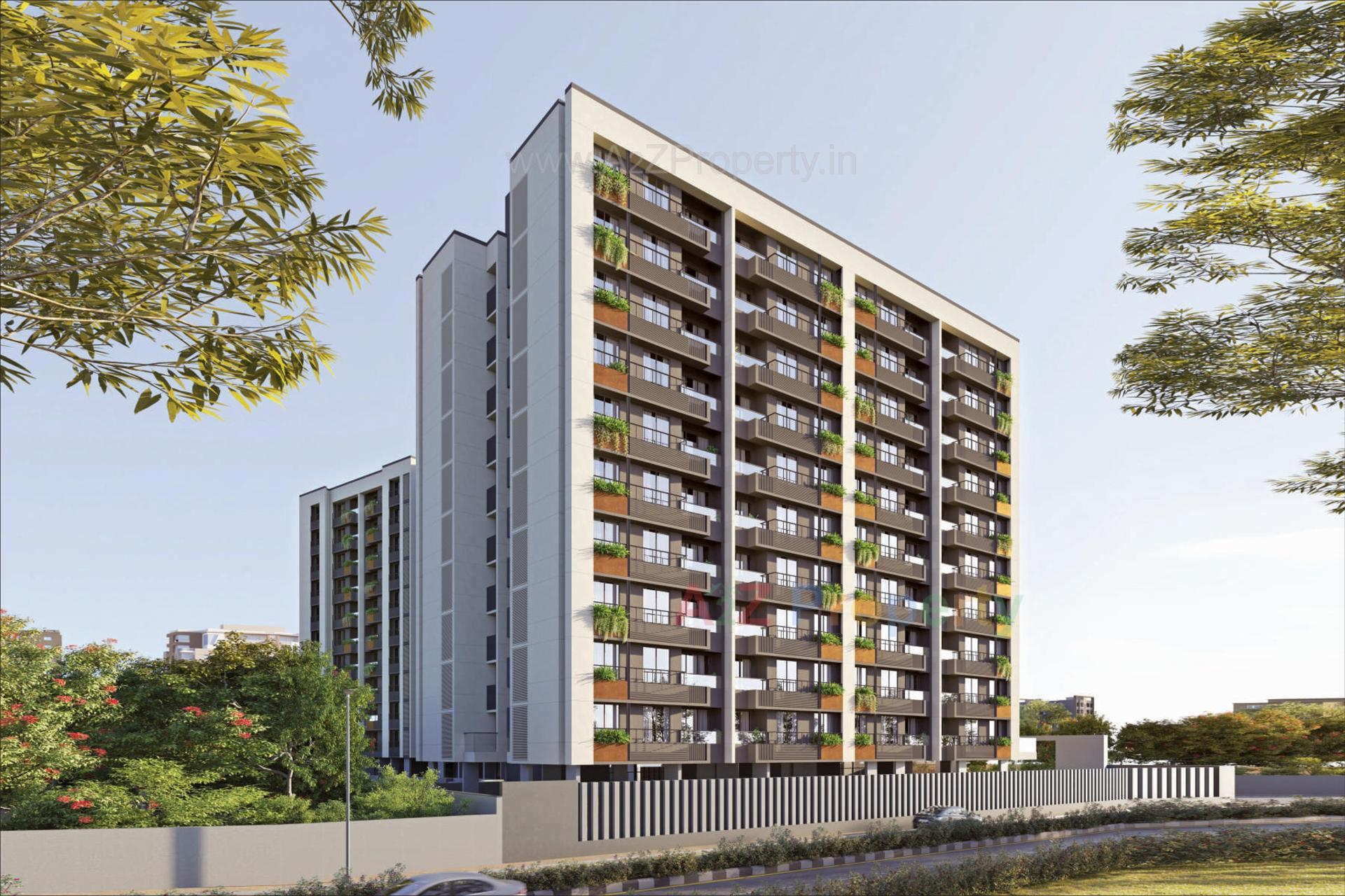 3D Elevation of real estate project Lalji Luminous located at Kalol, Gandhinagar, Gujarat