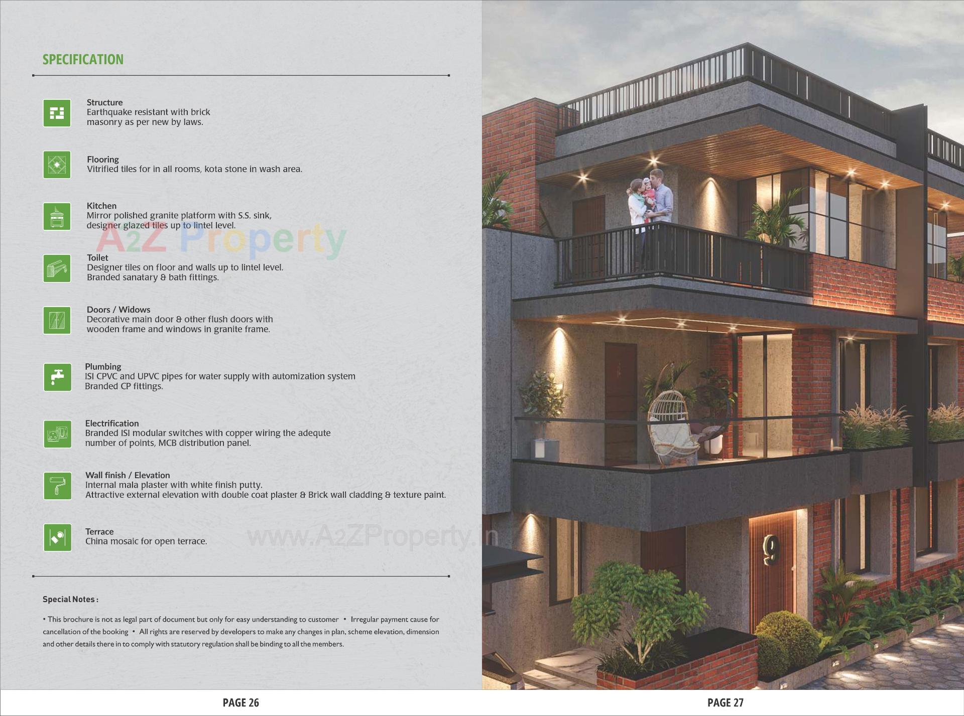 3D Elevation of real estate project Love Kush Villa located at Raysan, Gandhinagar, Gujarat