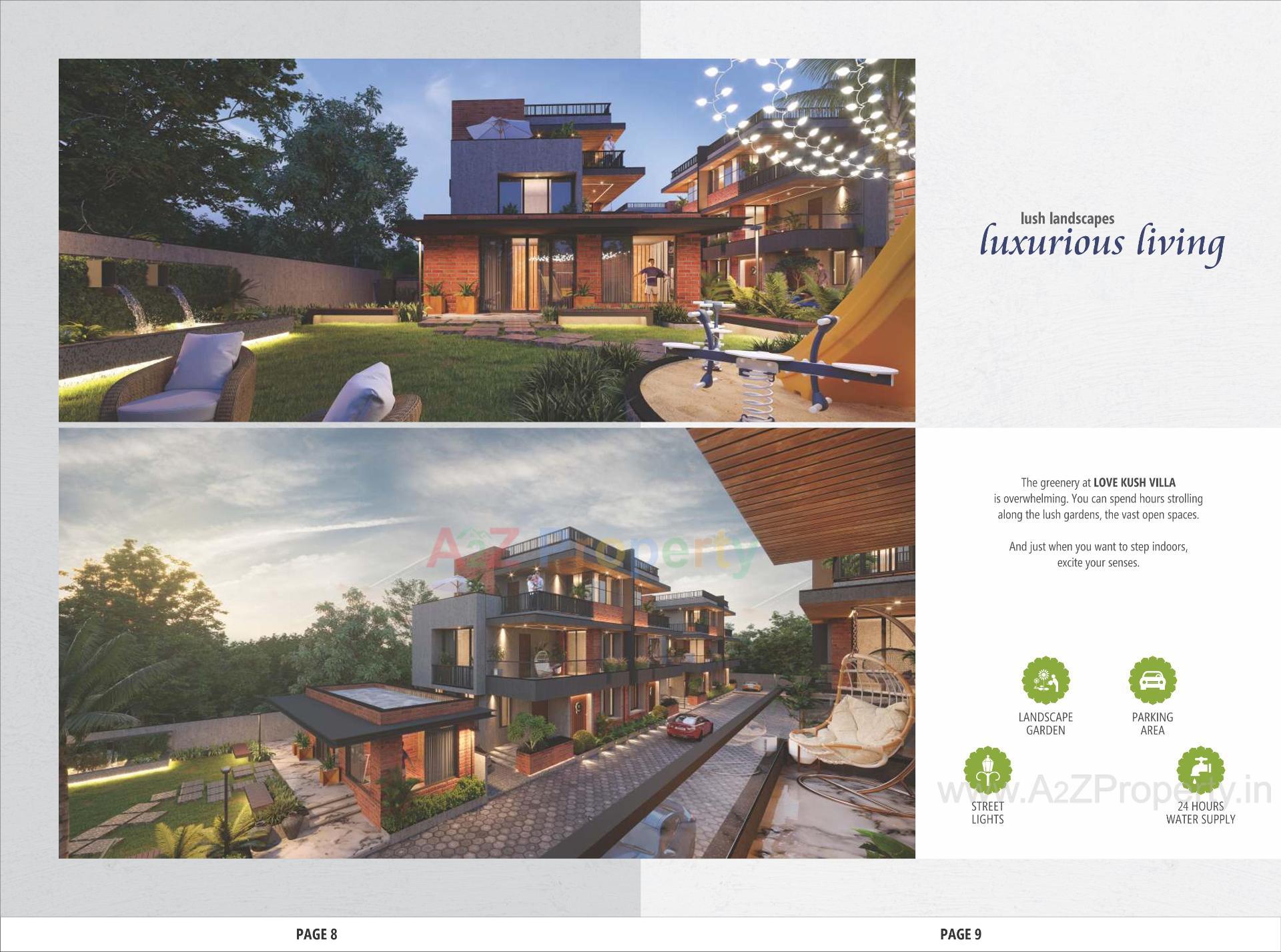 3D Elevation of real estate project Love Kush Villa located at Raysan, Gandhinagar, Gujarat