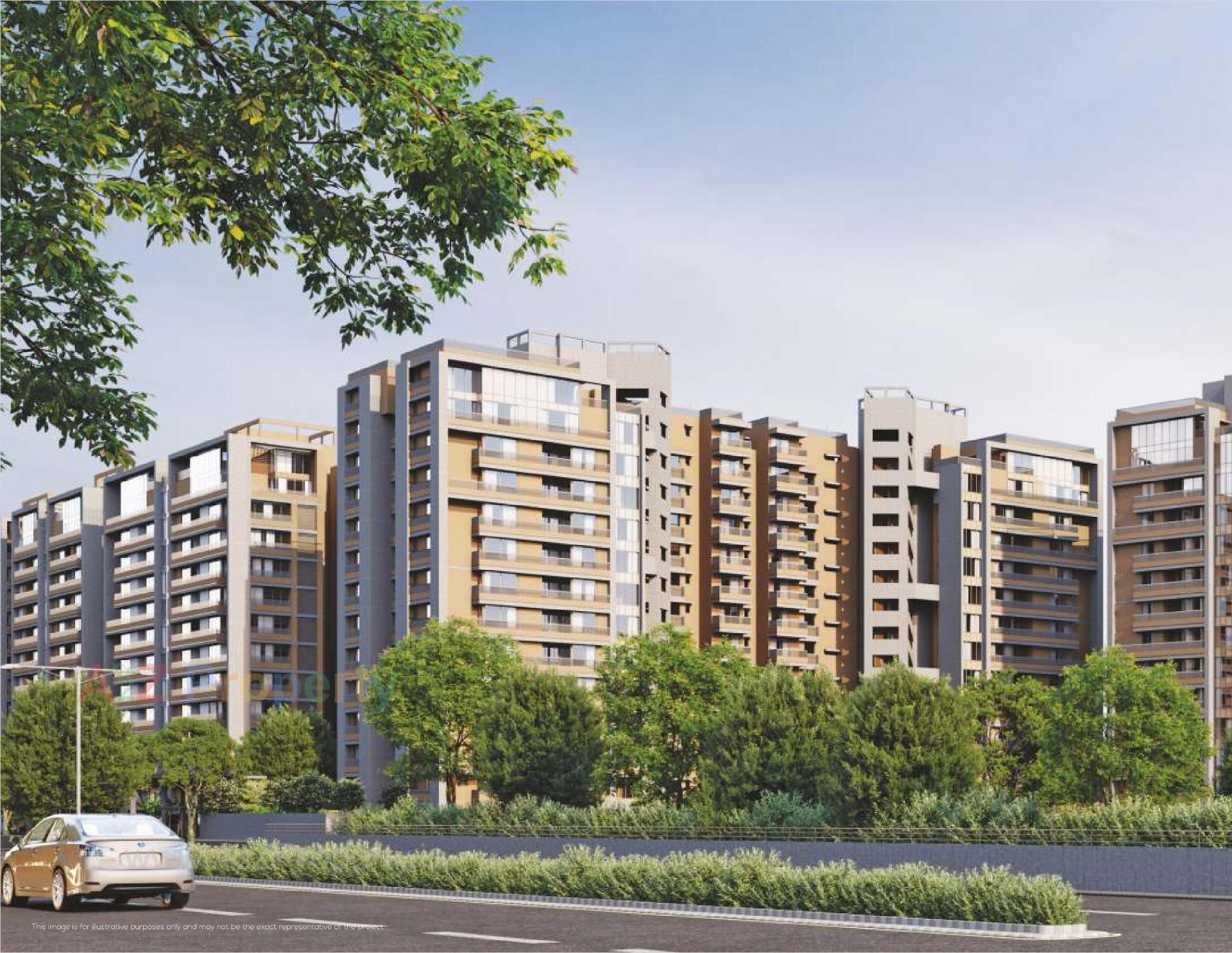 3D Elevation of real estate project Luxuria located at Santej--rakanpur, Gandhinagar, Gujarat