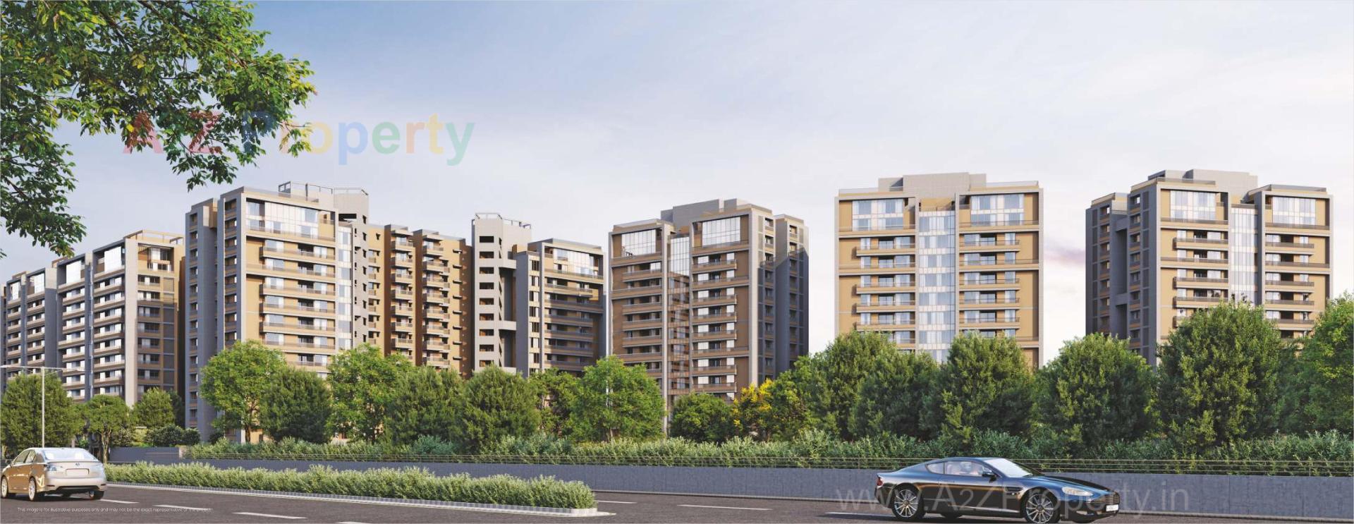 3D Elevation of real estate project Luxuria located at Santej--rakanpur, Gandhinagar, Gujarat