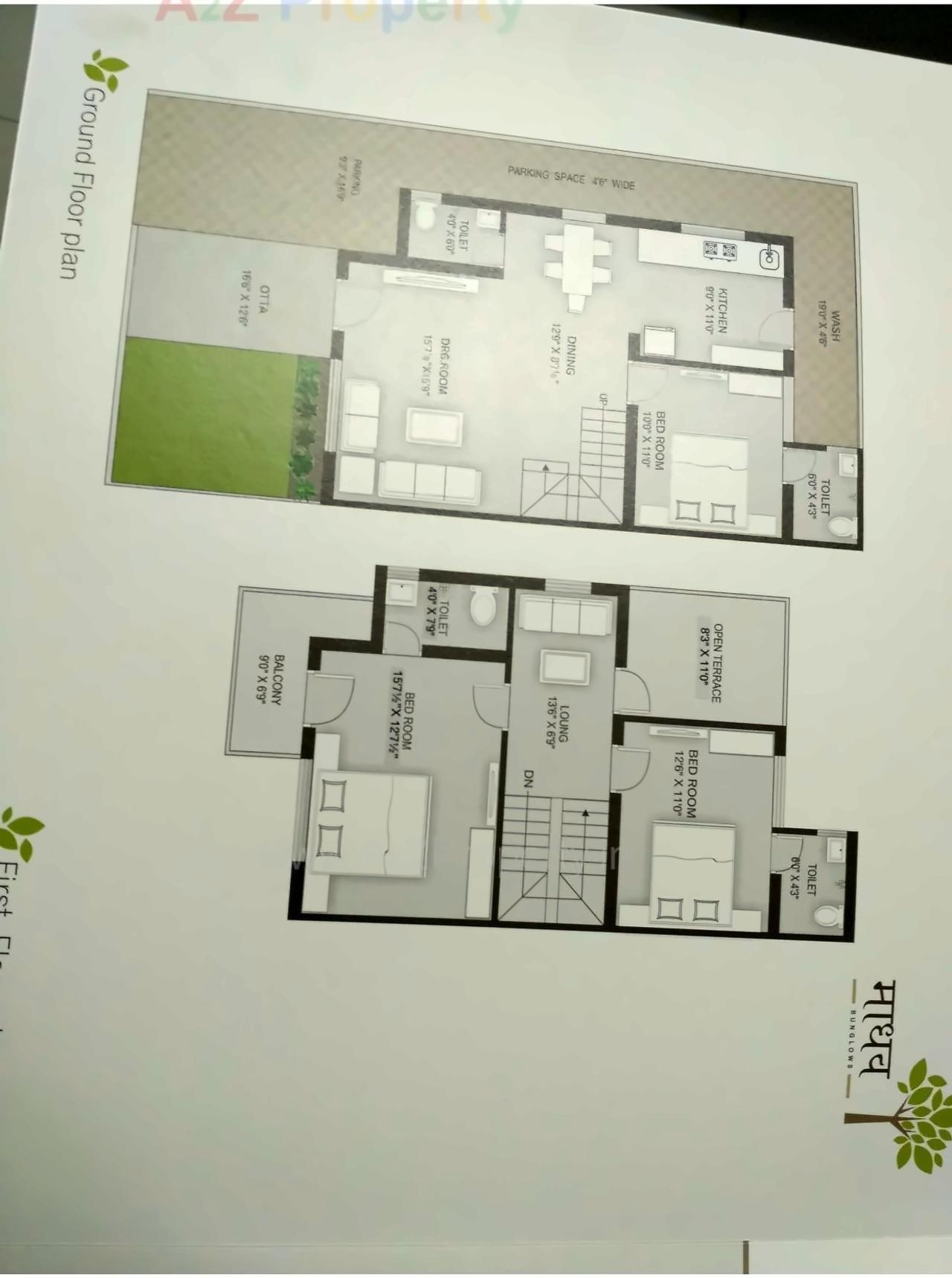 Layout of real estate project Madhav Bugalows located at Kalol, Gandhinagar, Gujarat